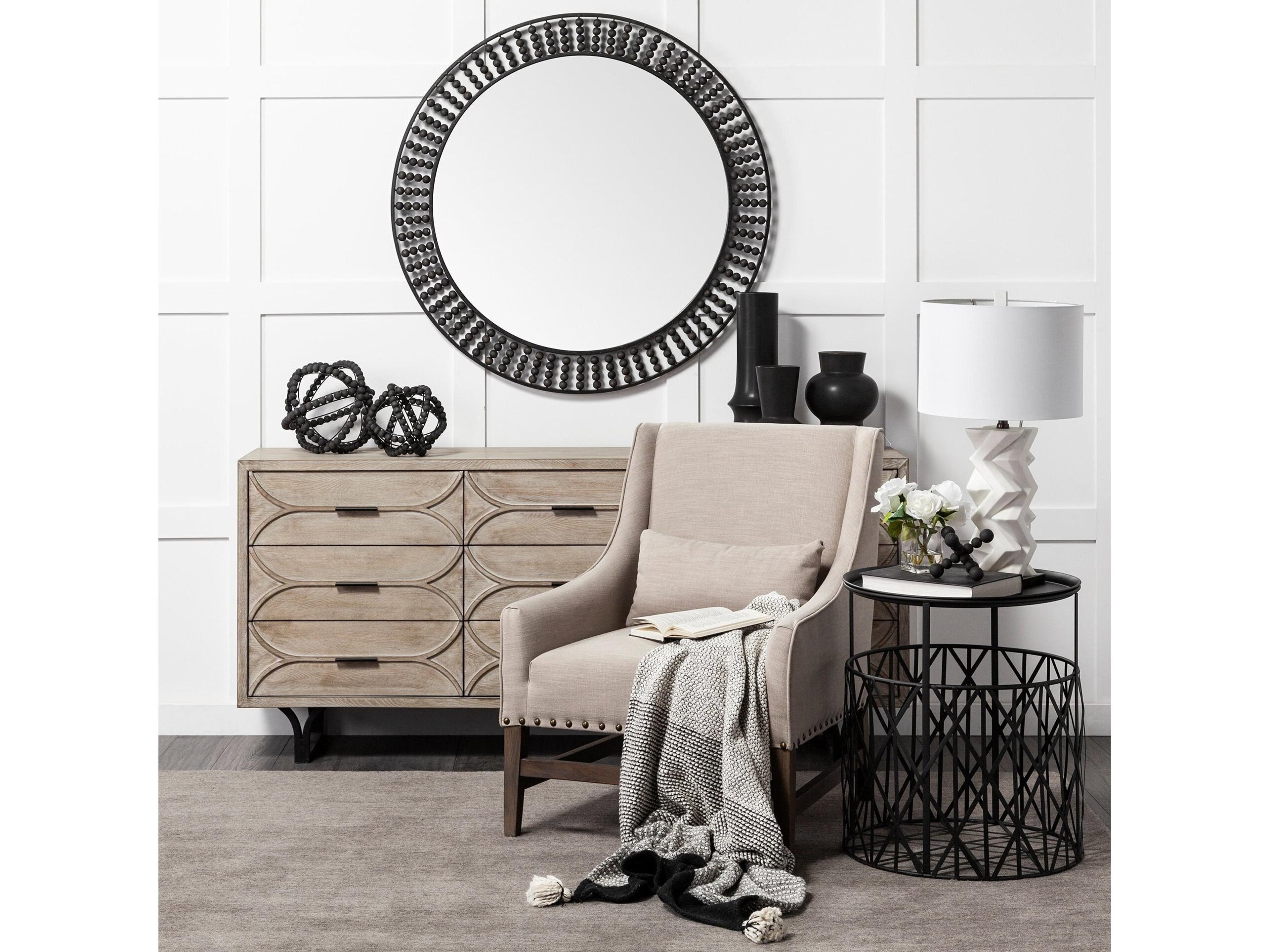 Mercana Earnhardt I Small 9L x 9W Black Wooden Beaded Orb