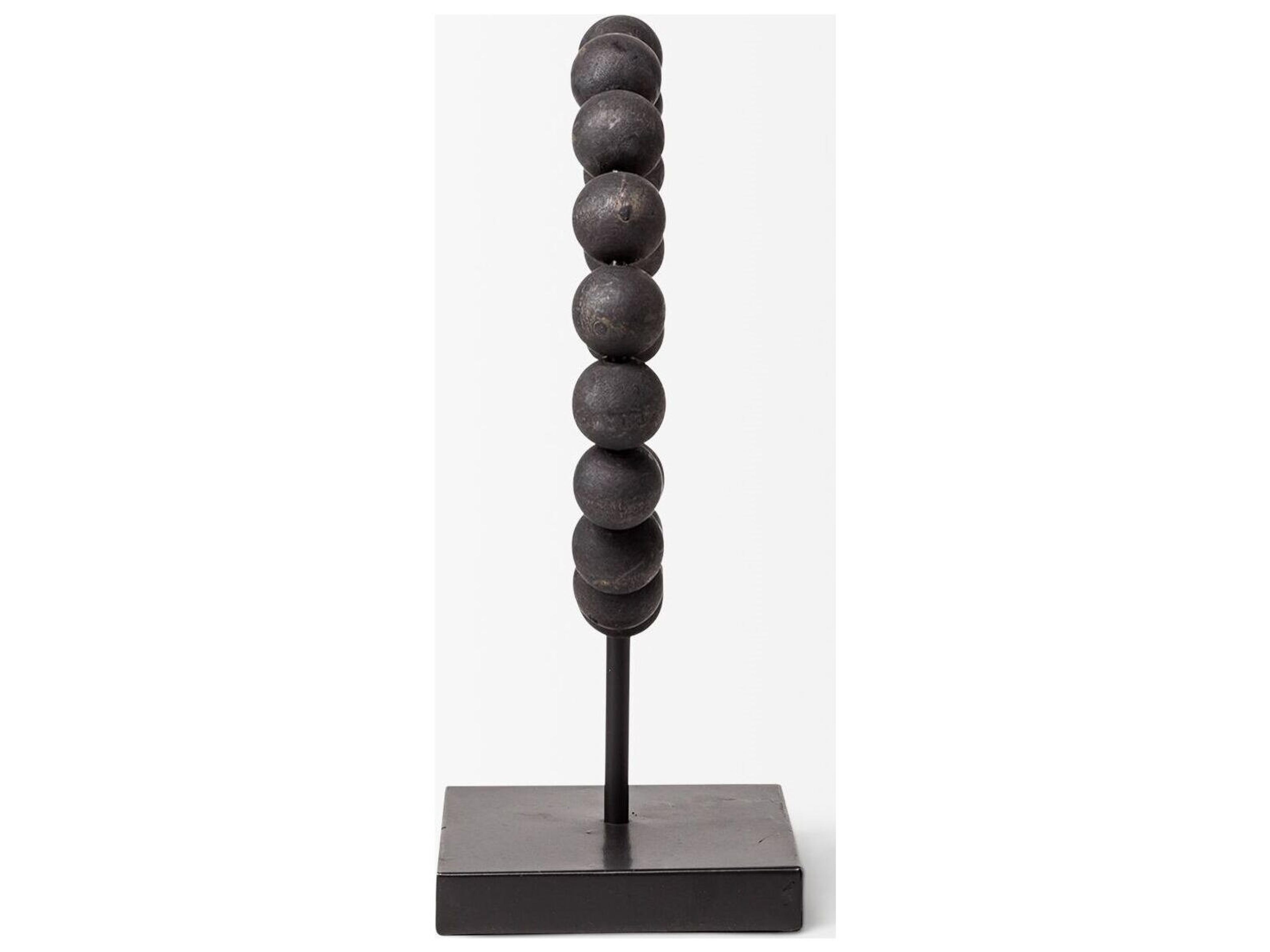 Mercana Tulane I (Small) 9L x 5W Black Beaded Broken Sphere Decorative Object