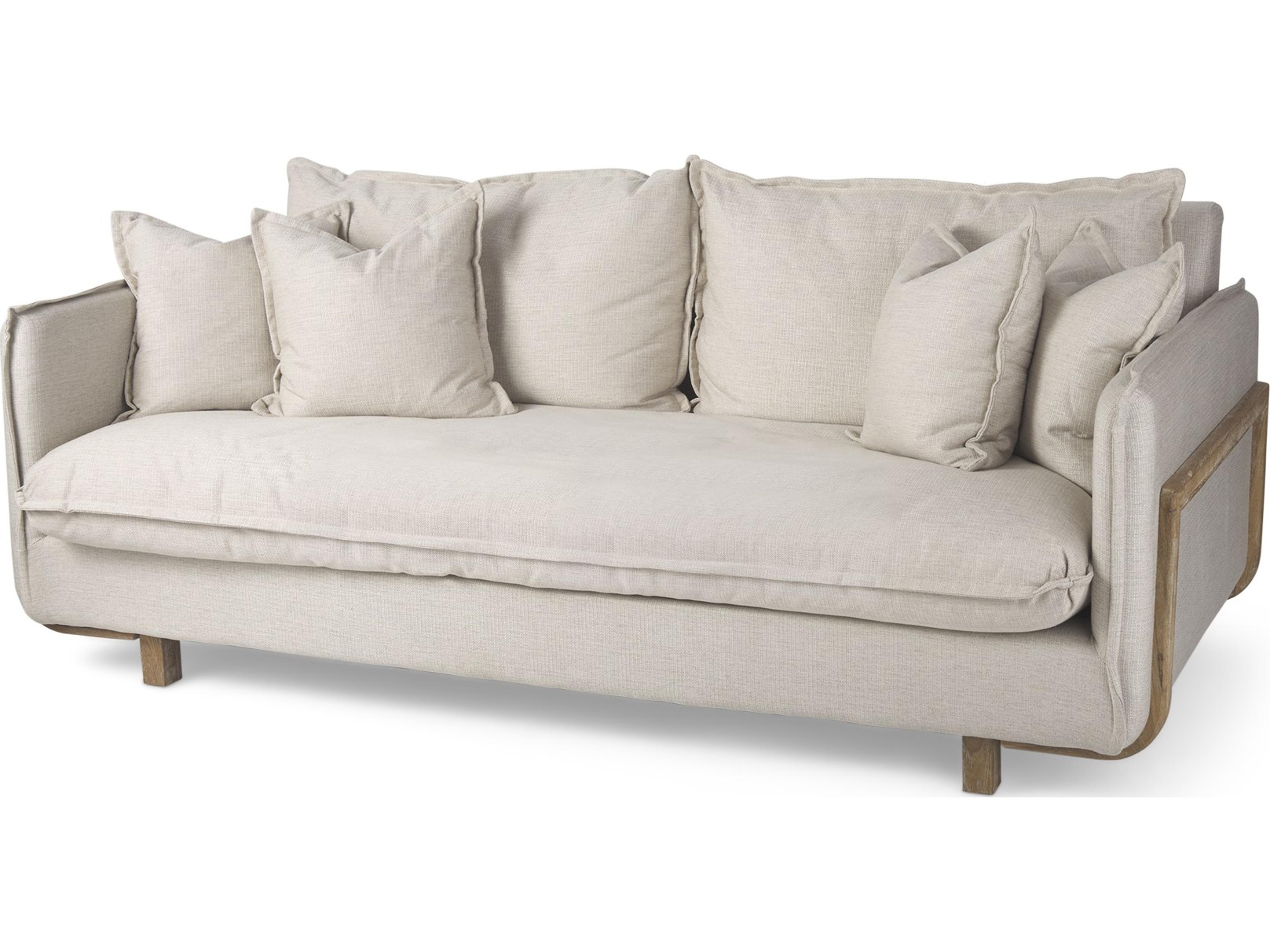 Roy I 84" Beige Upholstered Three Seater Sofa