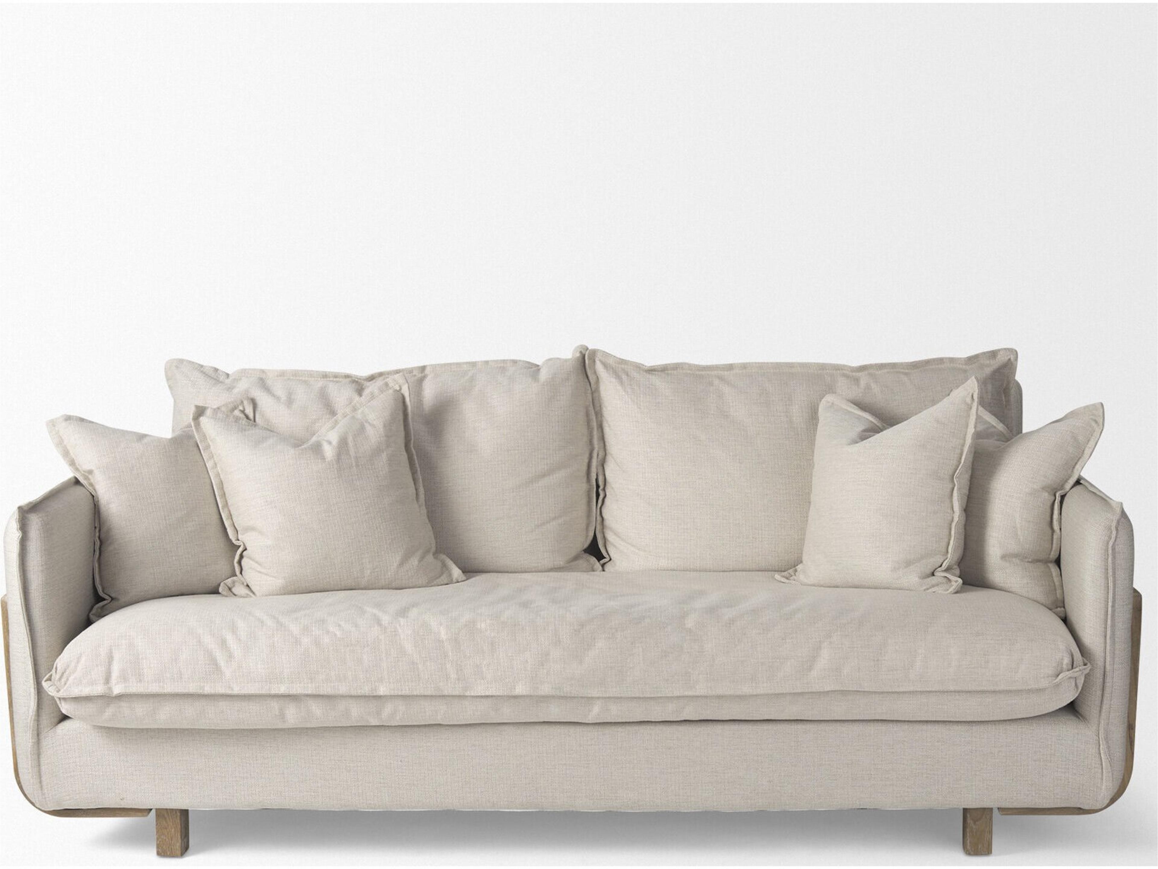 Mercana Roy I 84" Beige Upholstered Three Seater Sofa