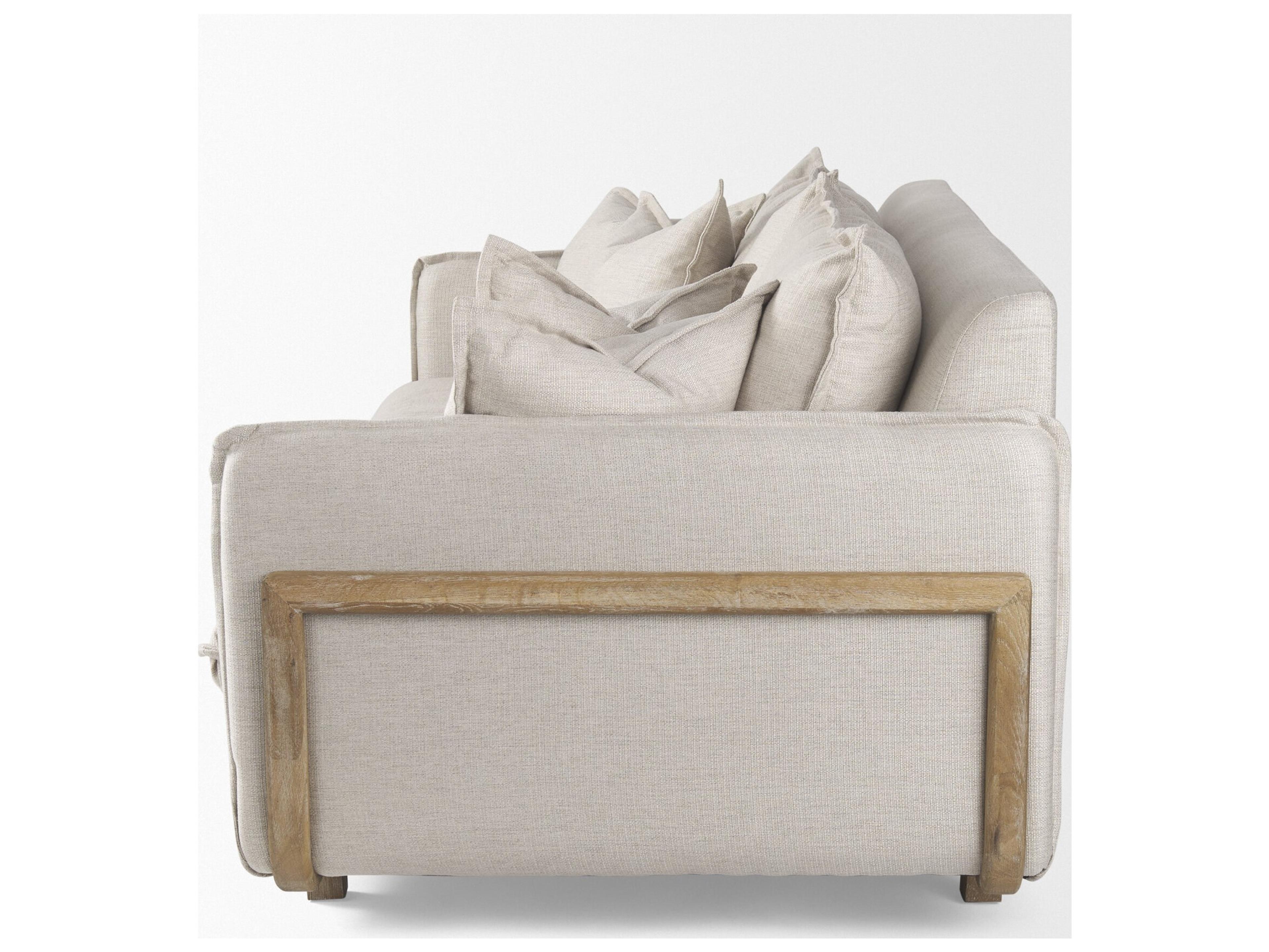 Mercana Roy I 84" Beige Upholstered Three Seater Sofa