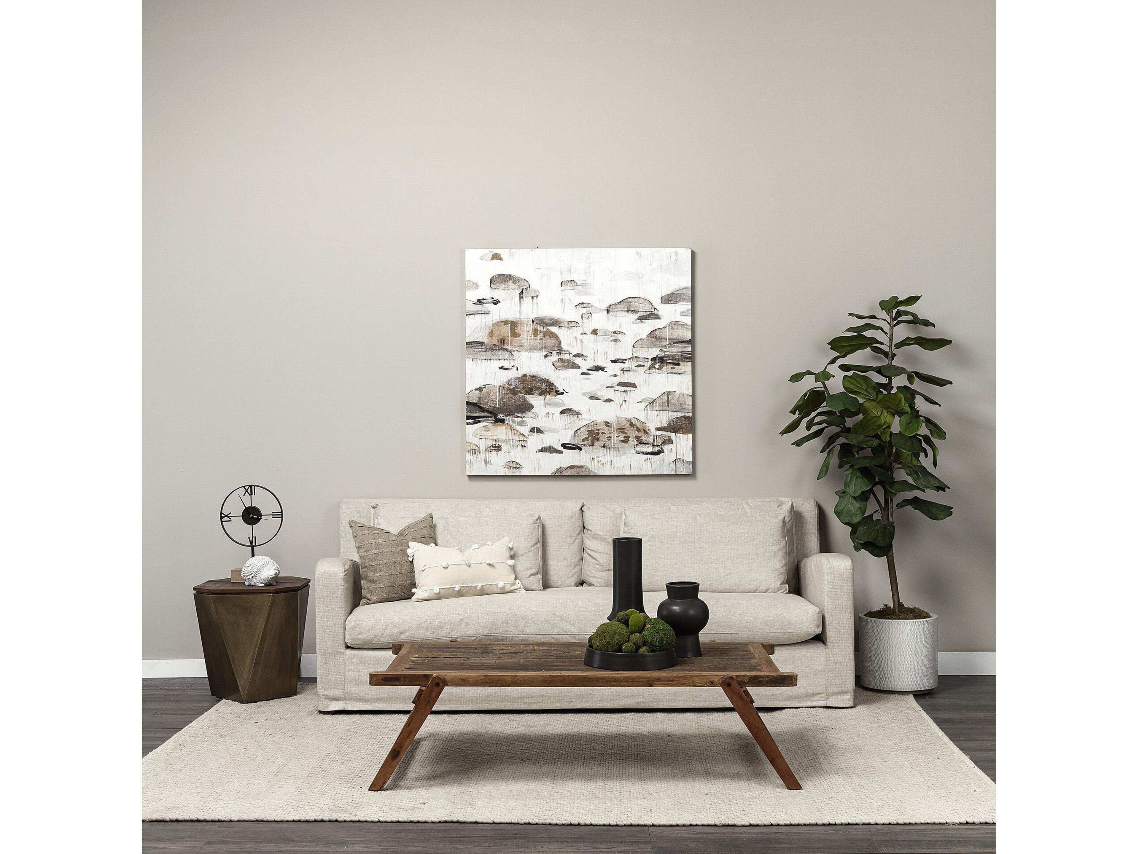 Mercana Denly II 92.5 X 38.25 X 34.5  Beige Slipcover Three Seater Sofa