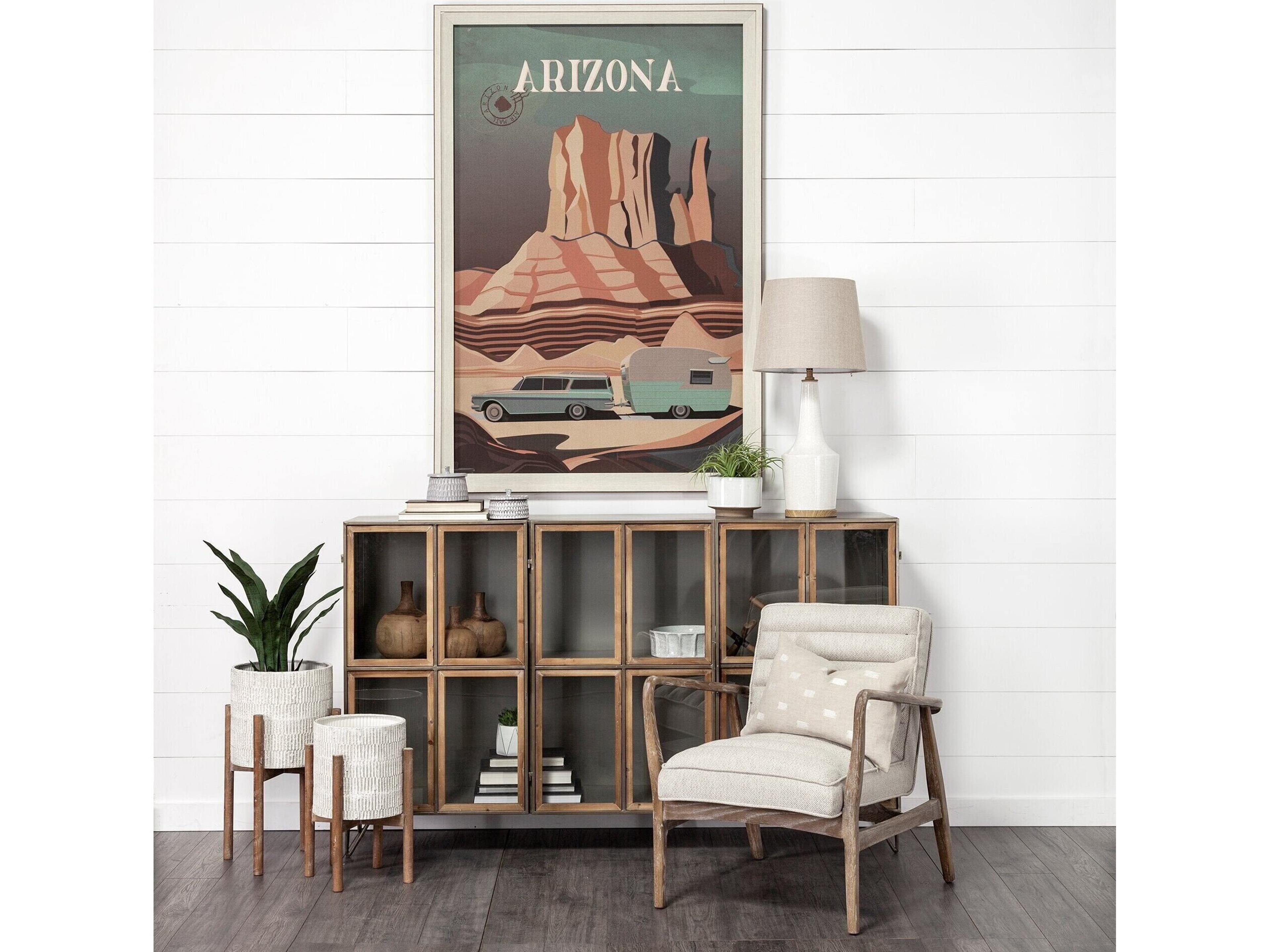 Mercana Ajax II Cream Fabric W/ Brown Wooden Frame Accent Chair