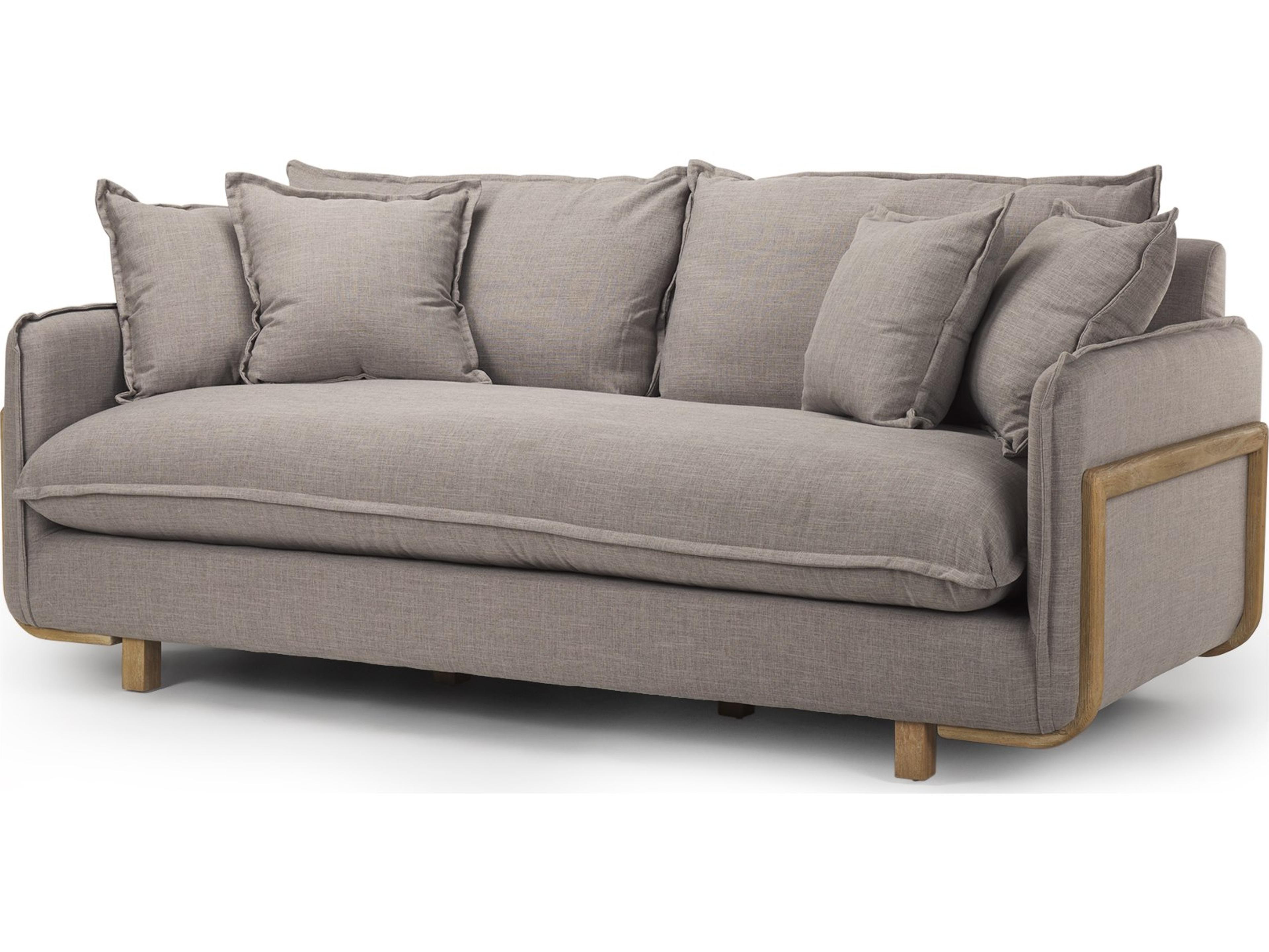 Roy I 84" Flint Gray Upholstered Three Seater Sofa