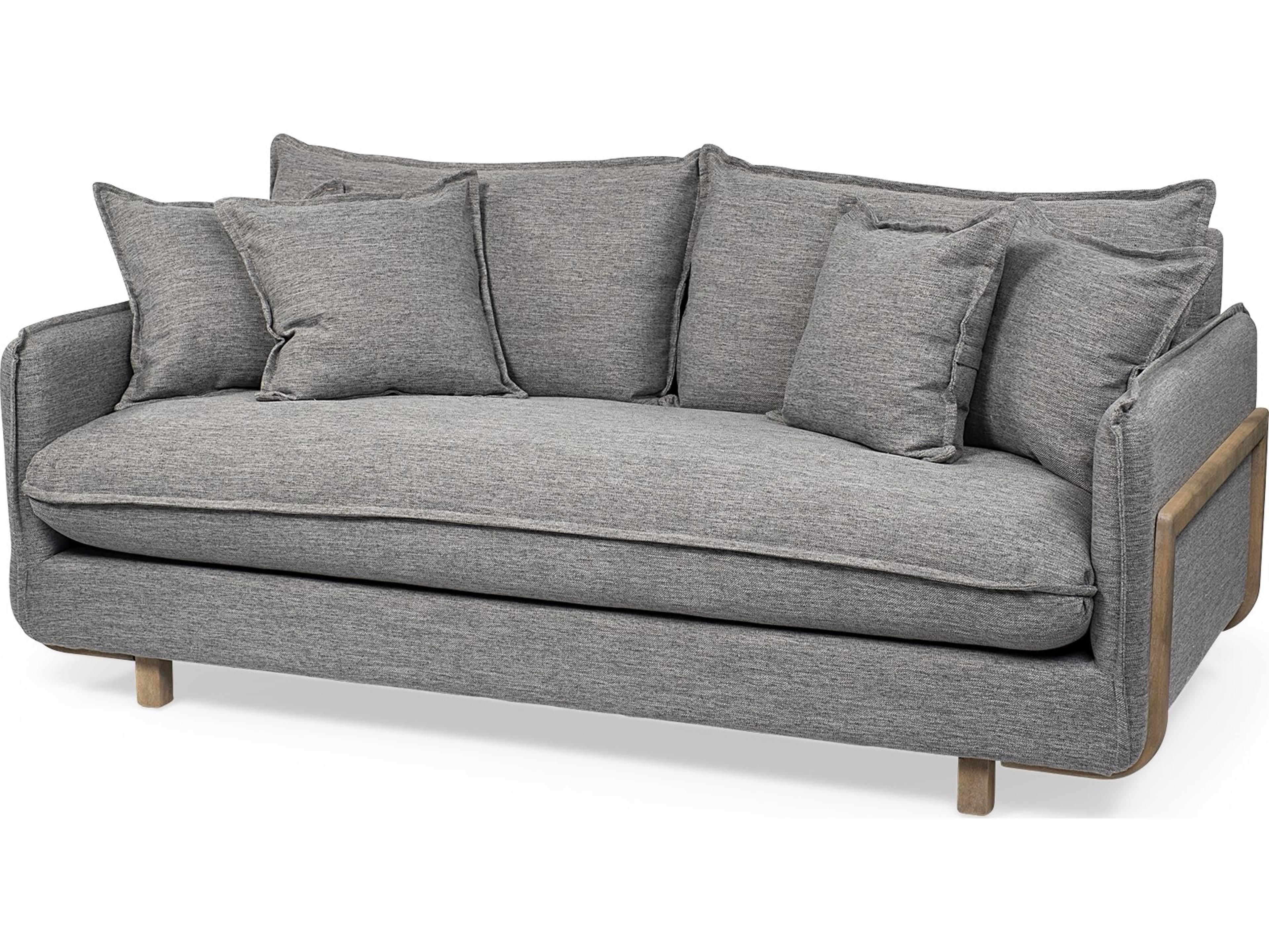 Roy I 84" Castlerock Gray Upholstered Three Seater Sofa
