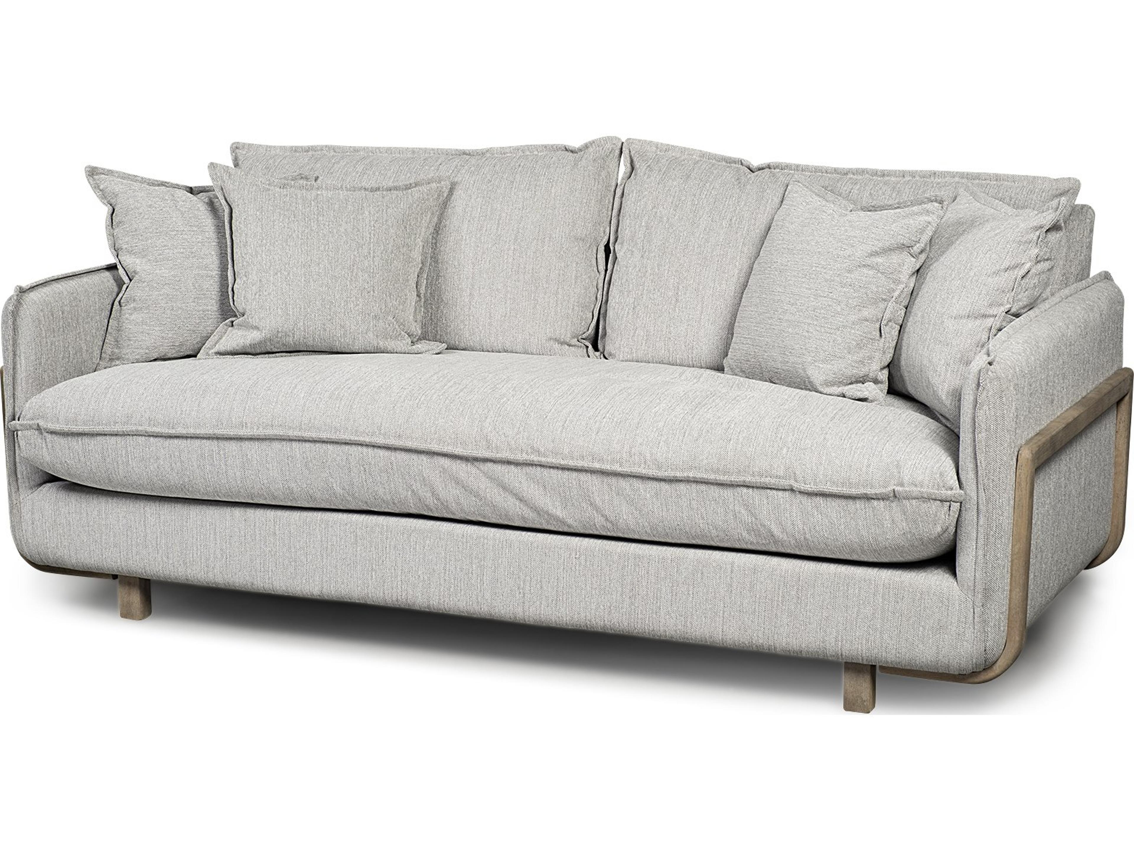Roy I 84" Frost Gray Upholstered Three Seater Sofa