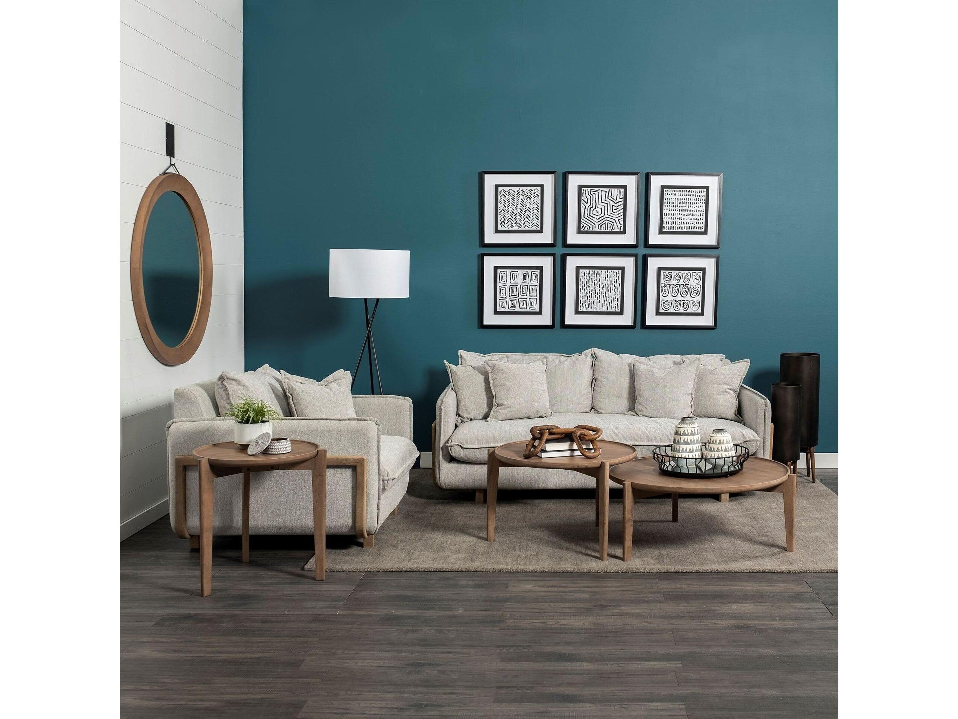 Mercana Roy I 84" Frost Gray Upholstered Three Seater Sofa