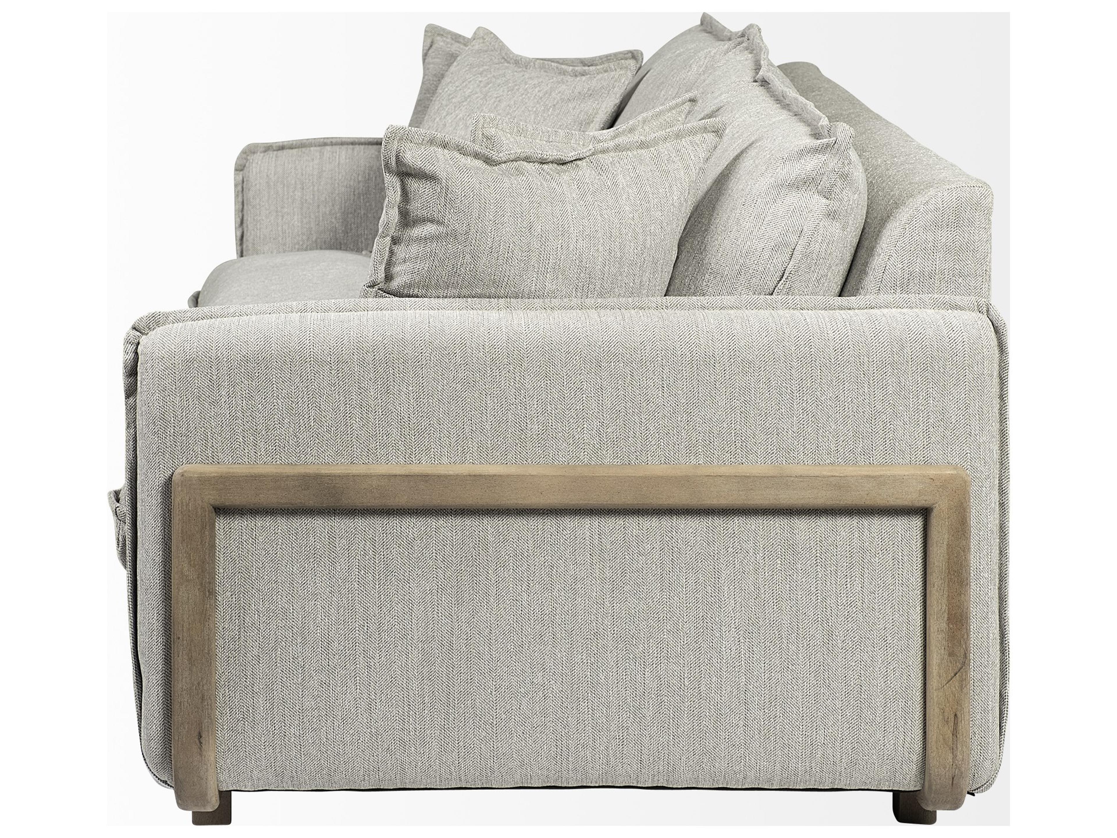 Mercana Roy I 84" Frost Gray Upholstered Three Seater Sofa