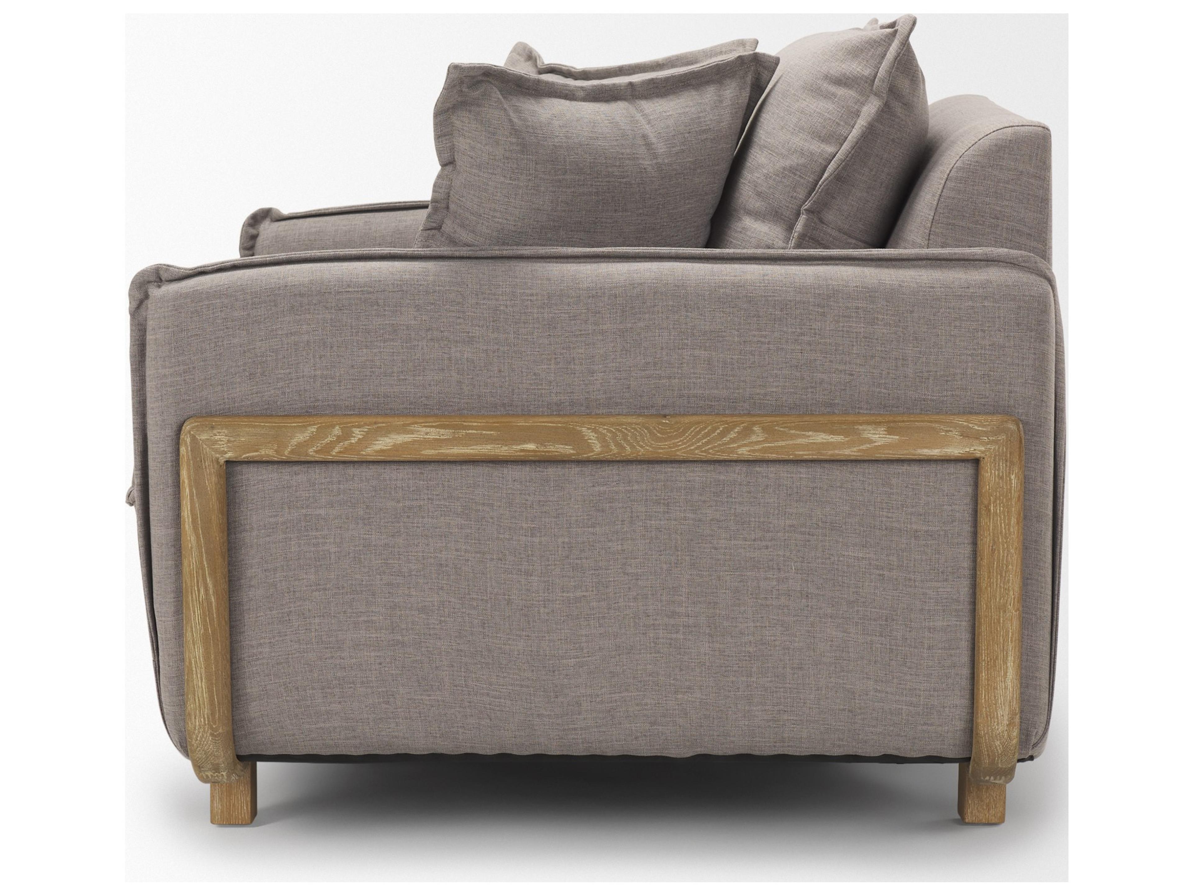 Mercana Roy II Flint Gray Upholstered and Brown Wood Frame Arm Chair