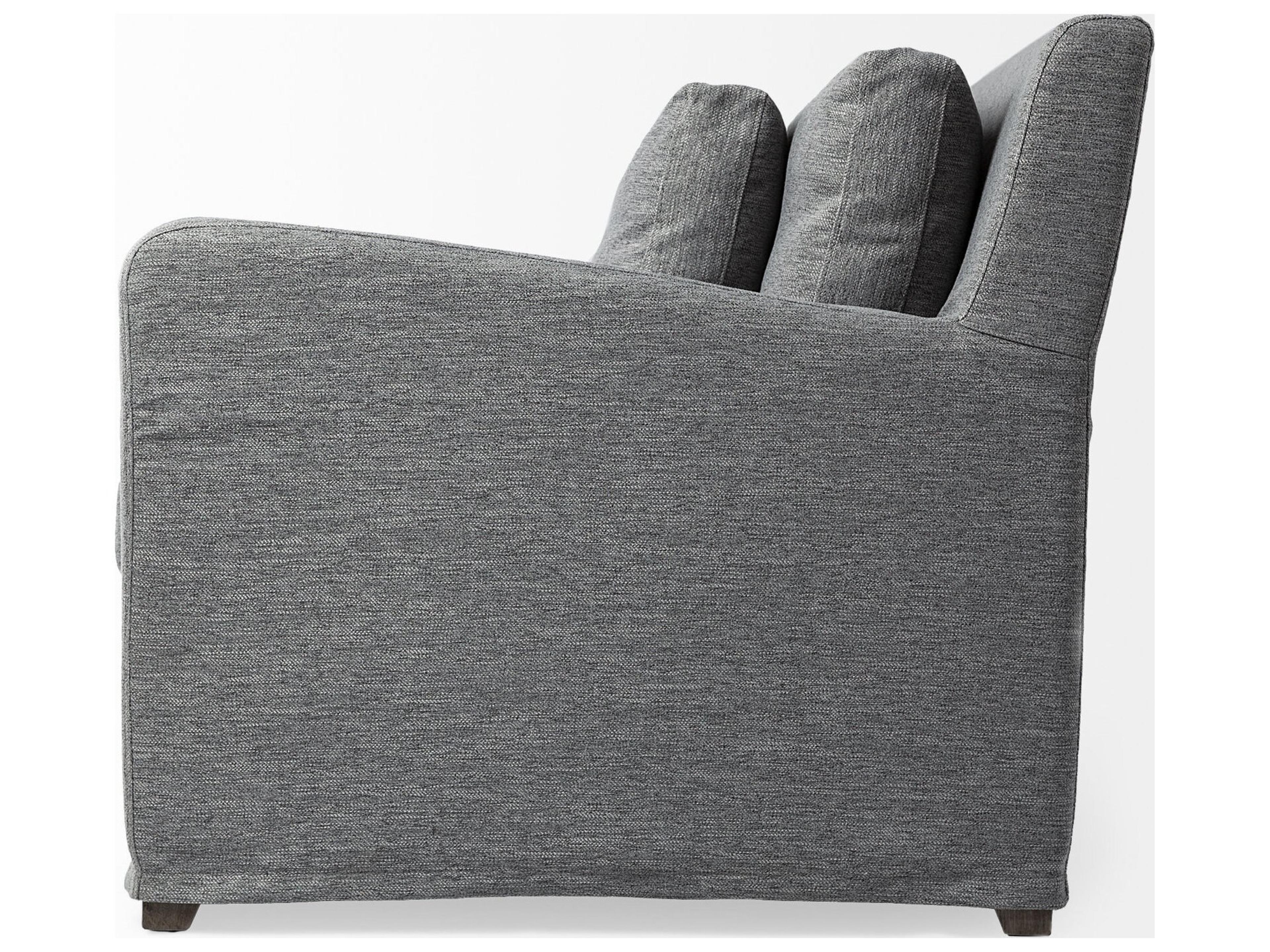 Mercana Denly II 92" Casterock Gray Slipcover Three Seater Sofa