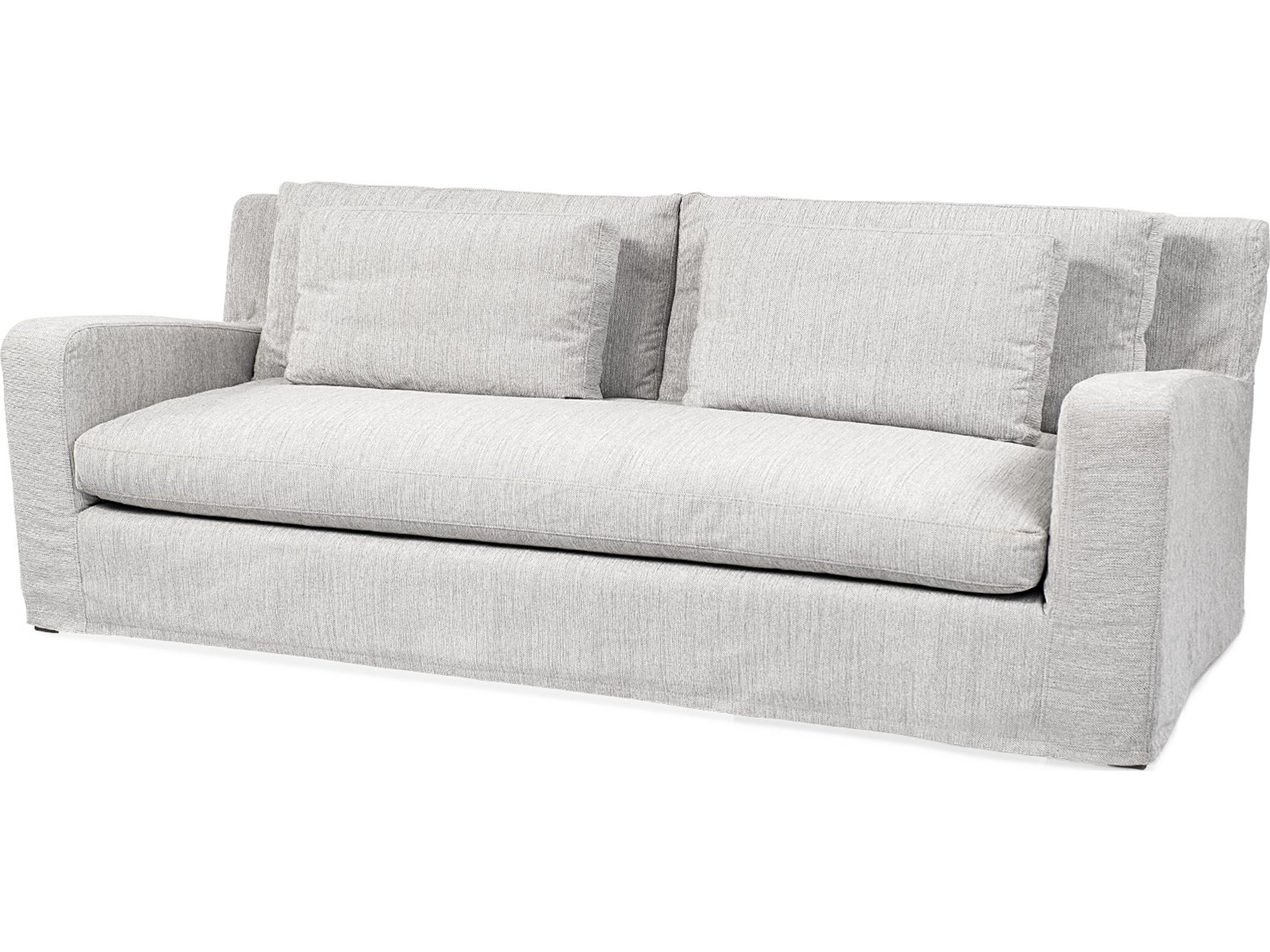 Denly II 92.5 X 38.25 X 34.5 Frost Gray Slipcover Three Seater Sofa
