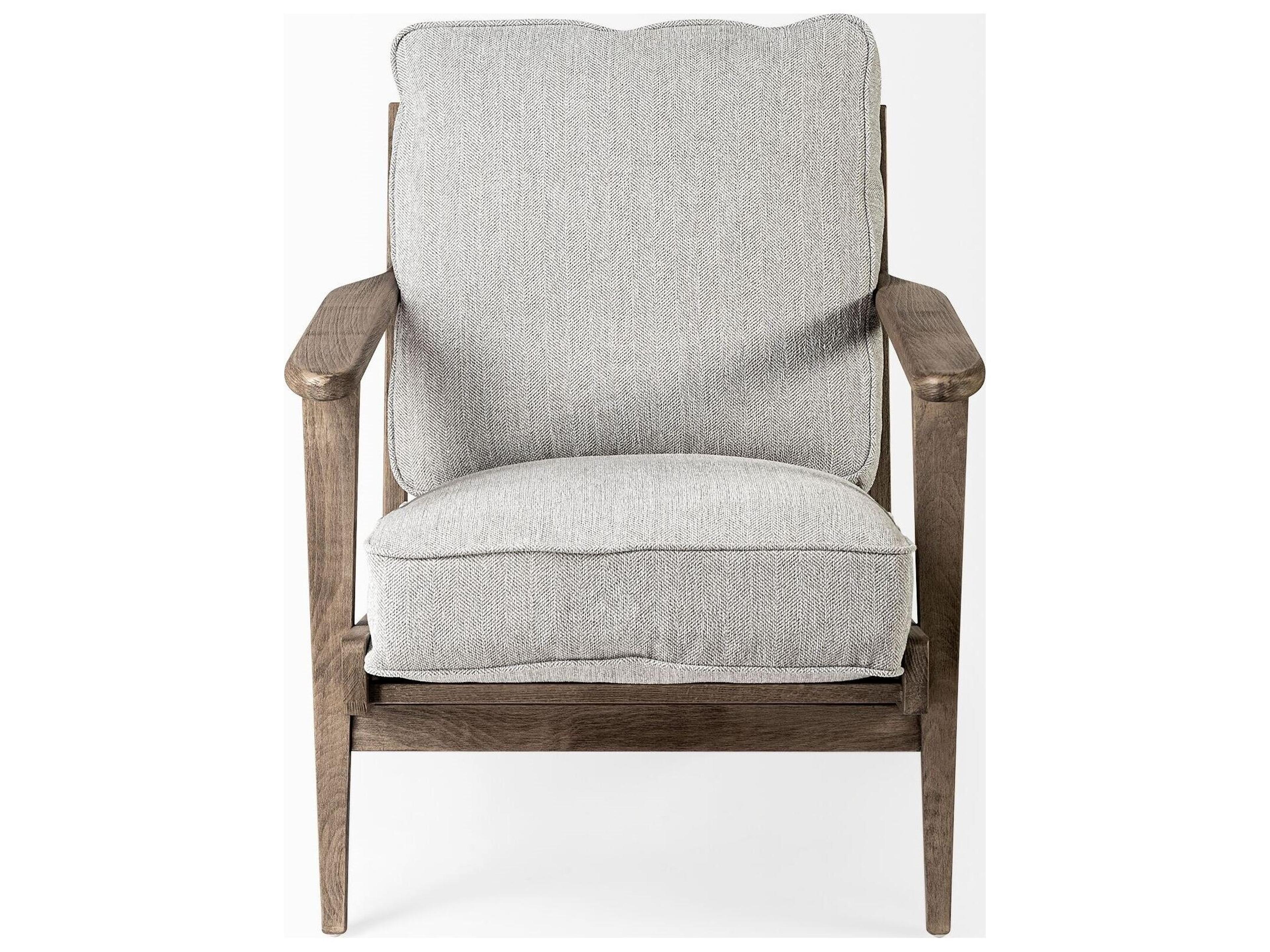 Mercana Olympus VI Frost Grey Fabric Wrapped Wooden Frame Accent Chair