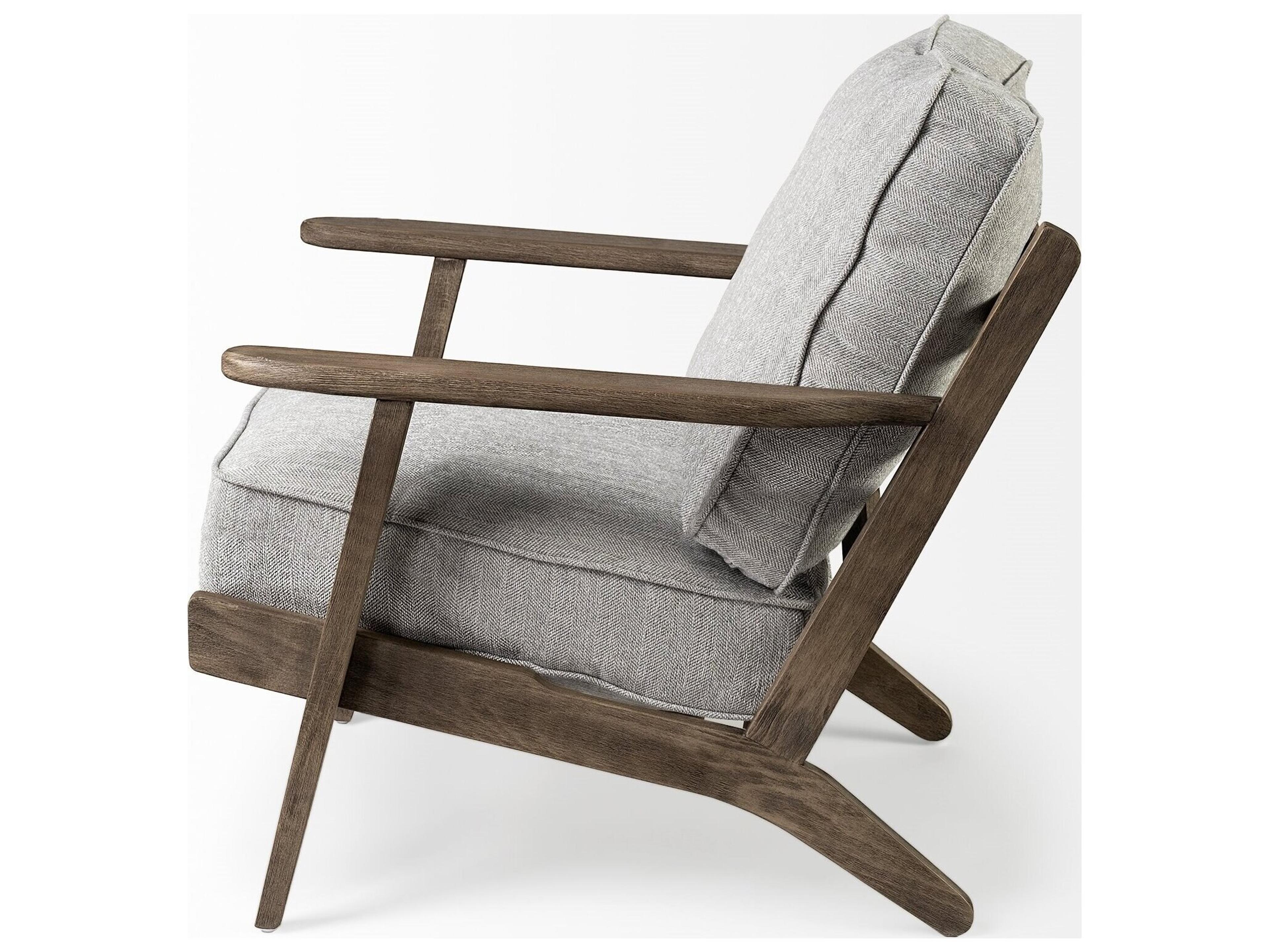 Mercana Olympus VI Frost Grey Fabric Wrapped Wooden Frame Accent Chair