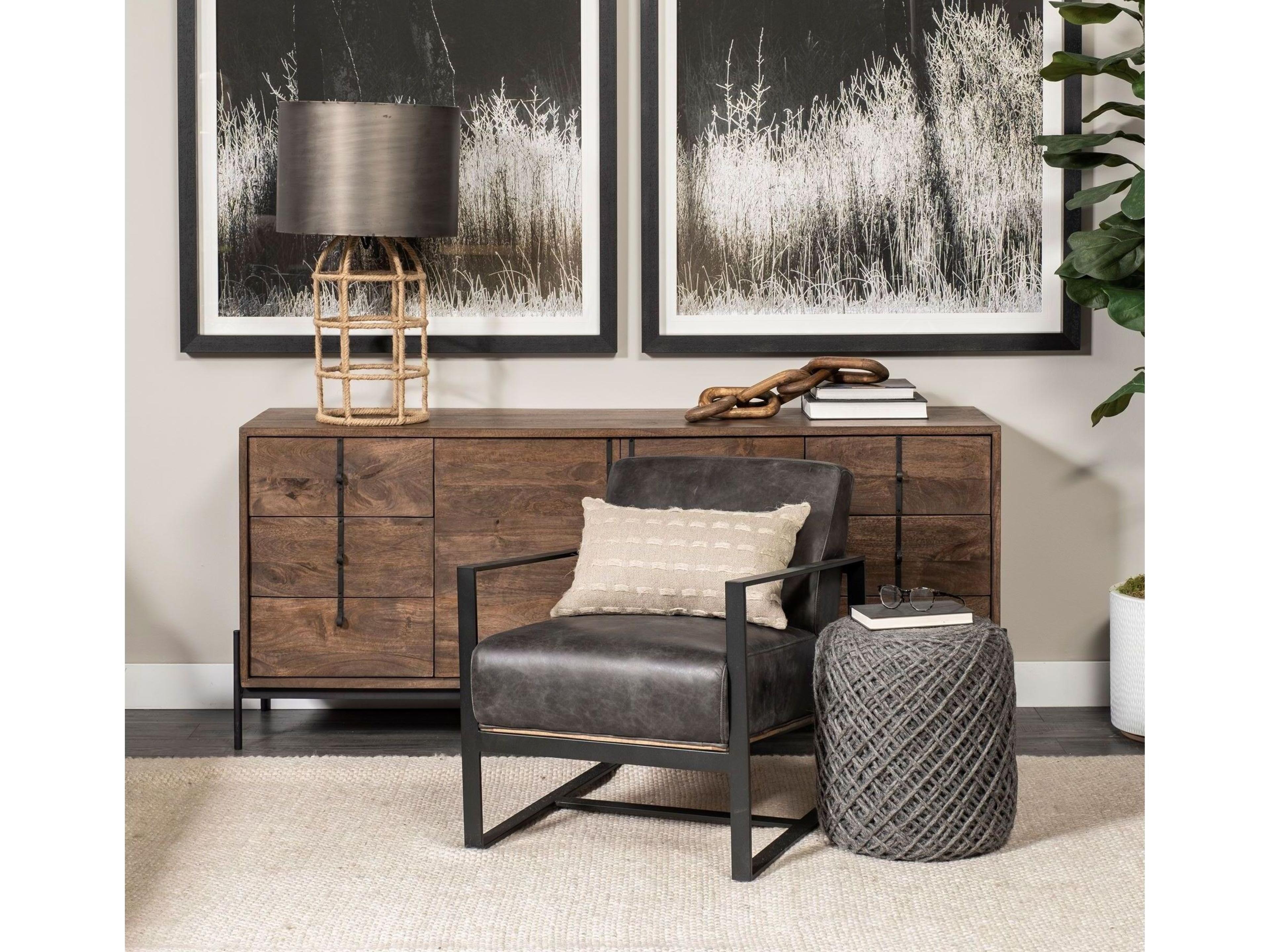 Mercana Allium Dark Gray Handwoven Wool Cylindrical Pouf