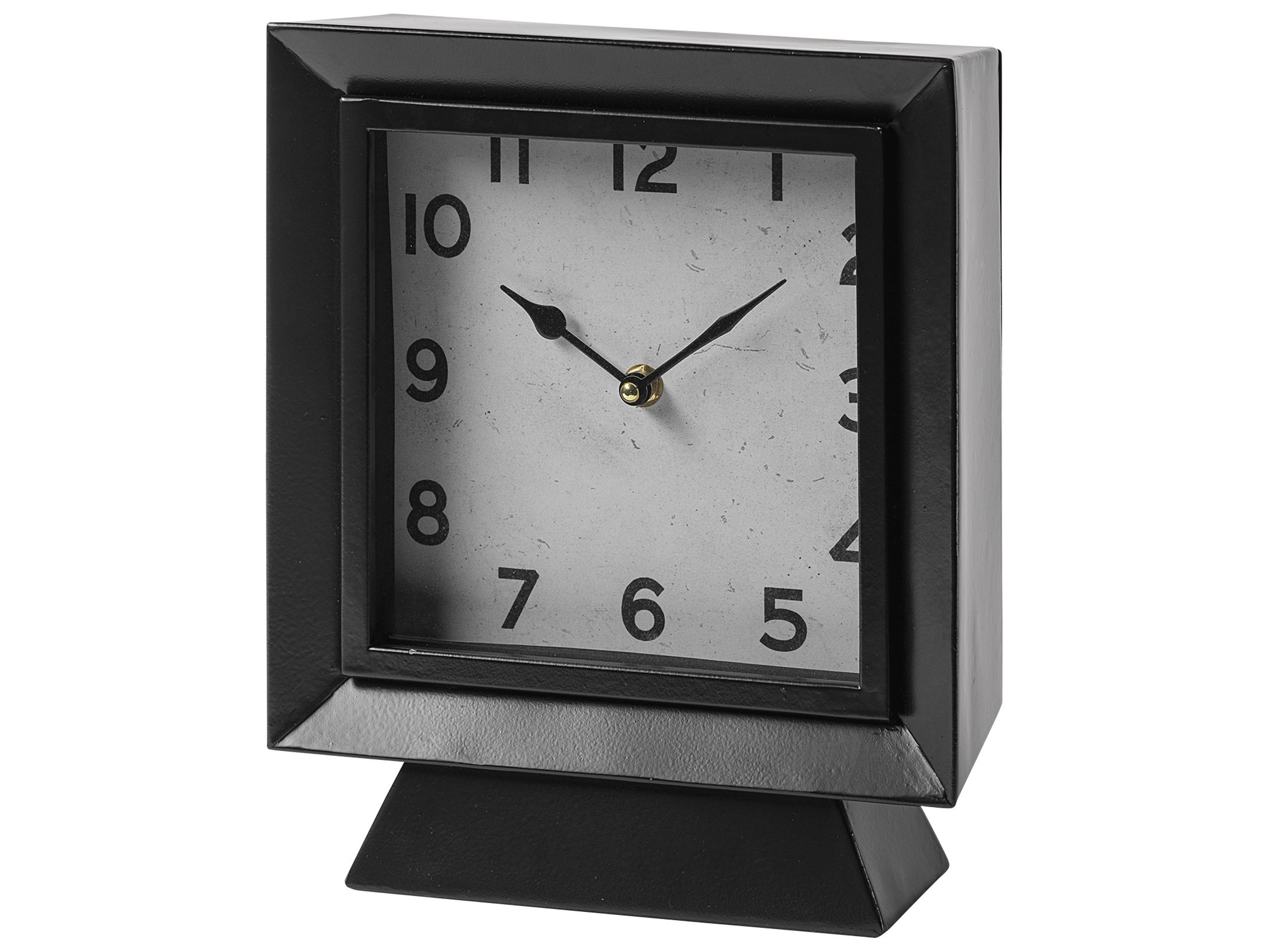 Ralph I Black Metal Square Table Clock