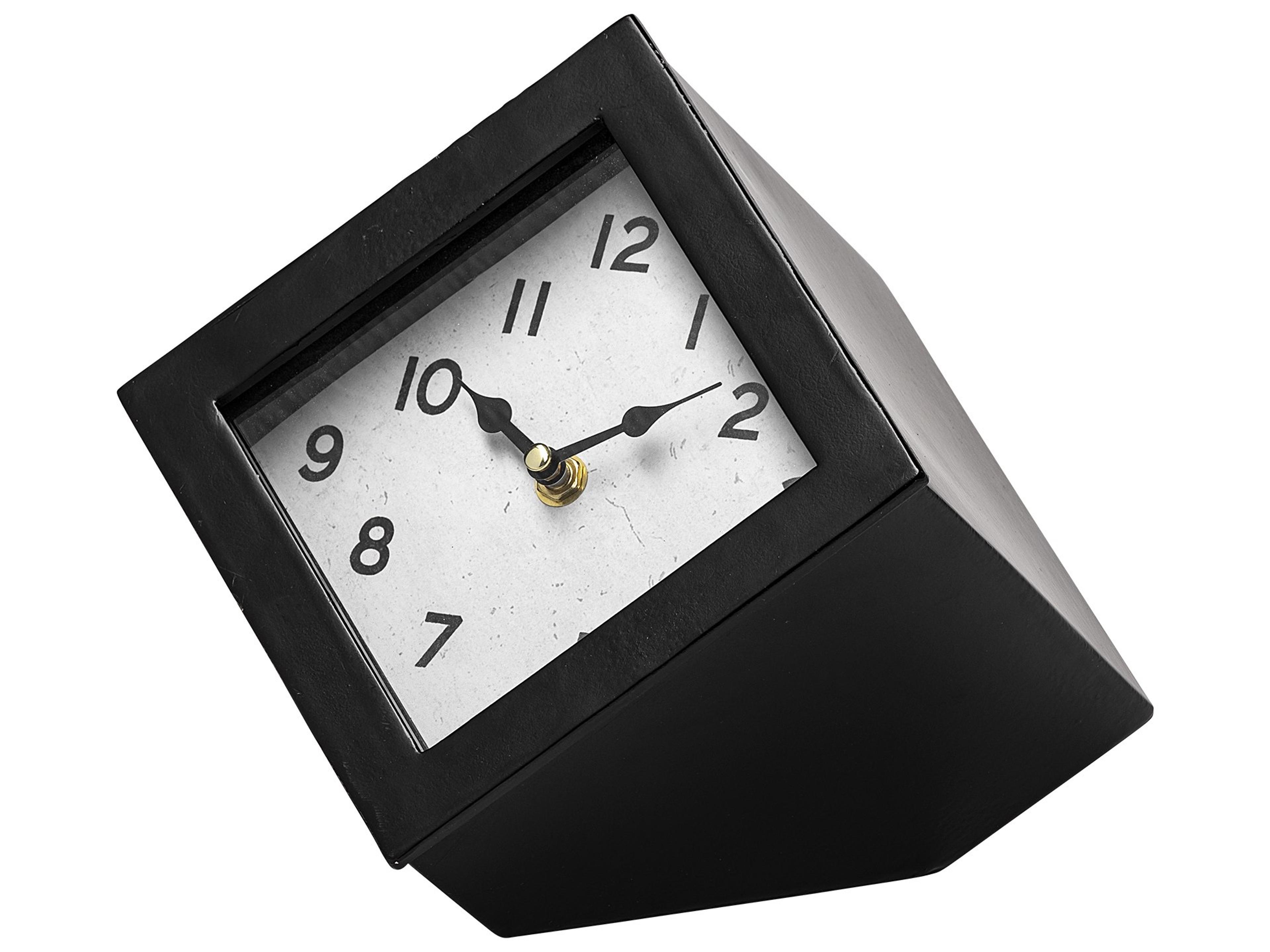 Ralph II Black Metal Cube Table Clock