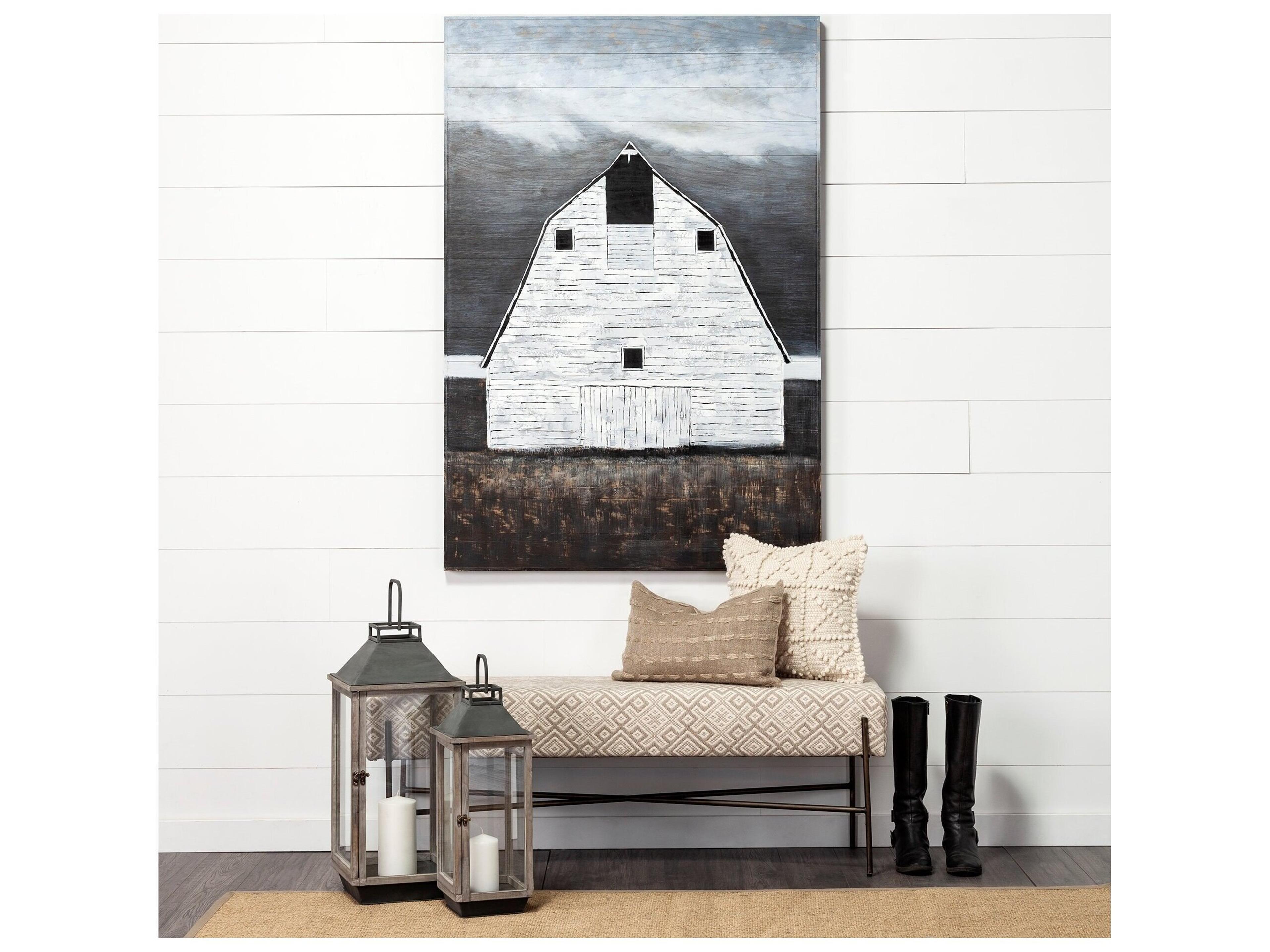 Mercana Avery II 55L x 17W Off White Upholstered Seat With Metal Base Accent Bench