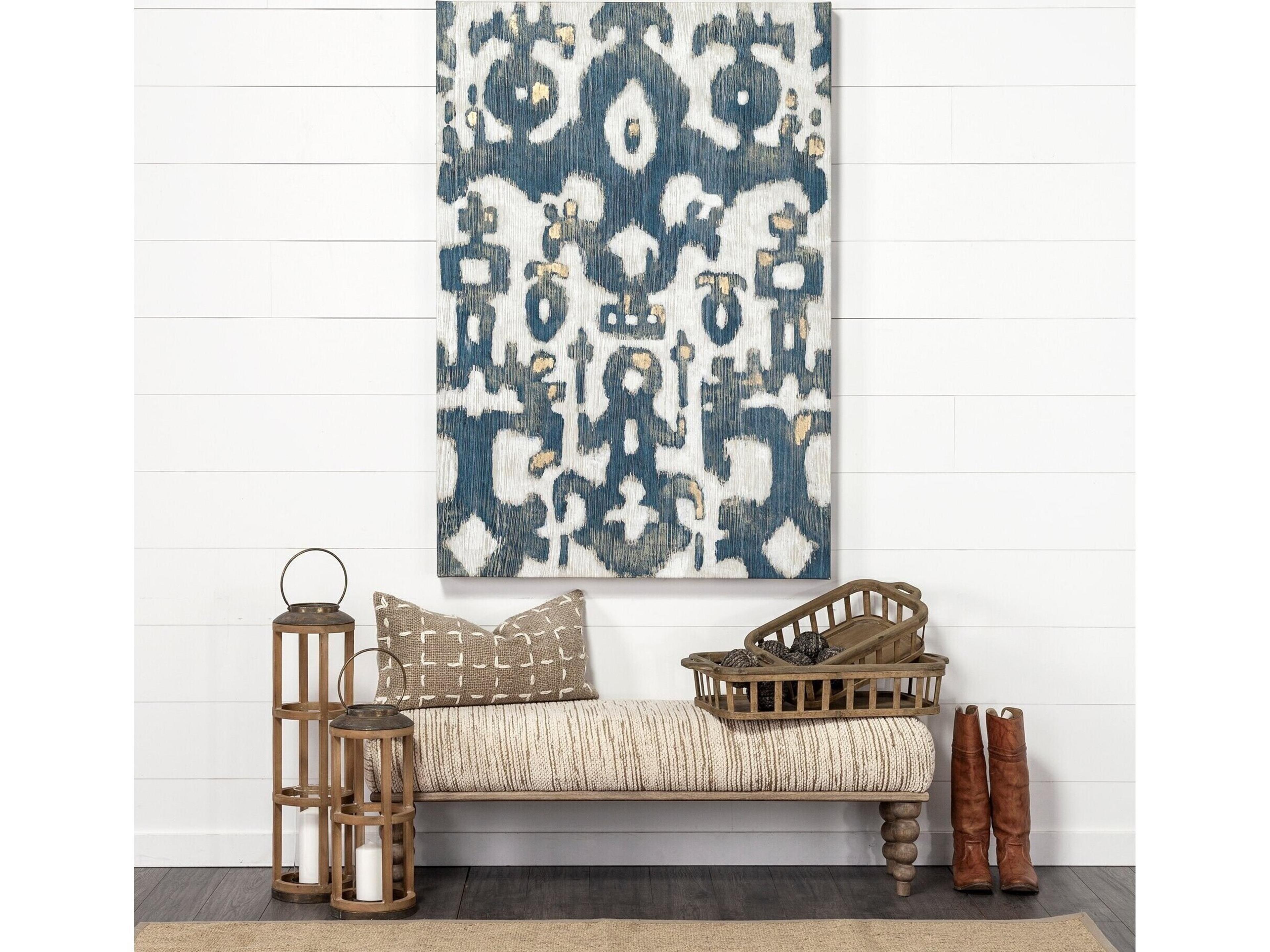 Mercana Alder II 55L x 16W Cream Upholstered Seat Wooden Base Accent Bench