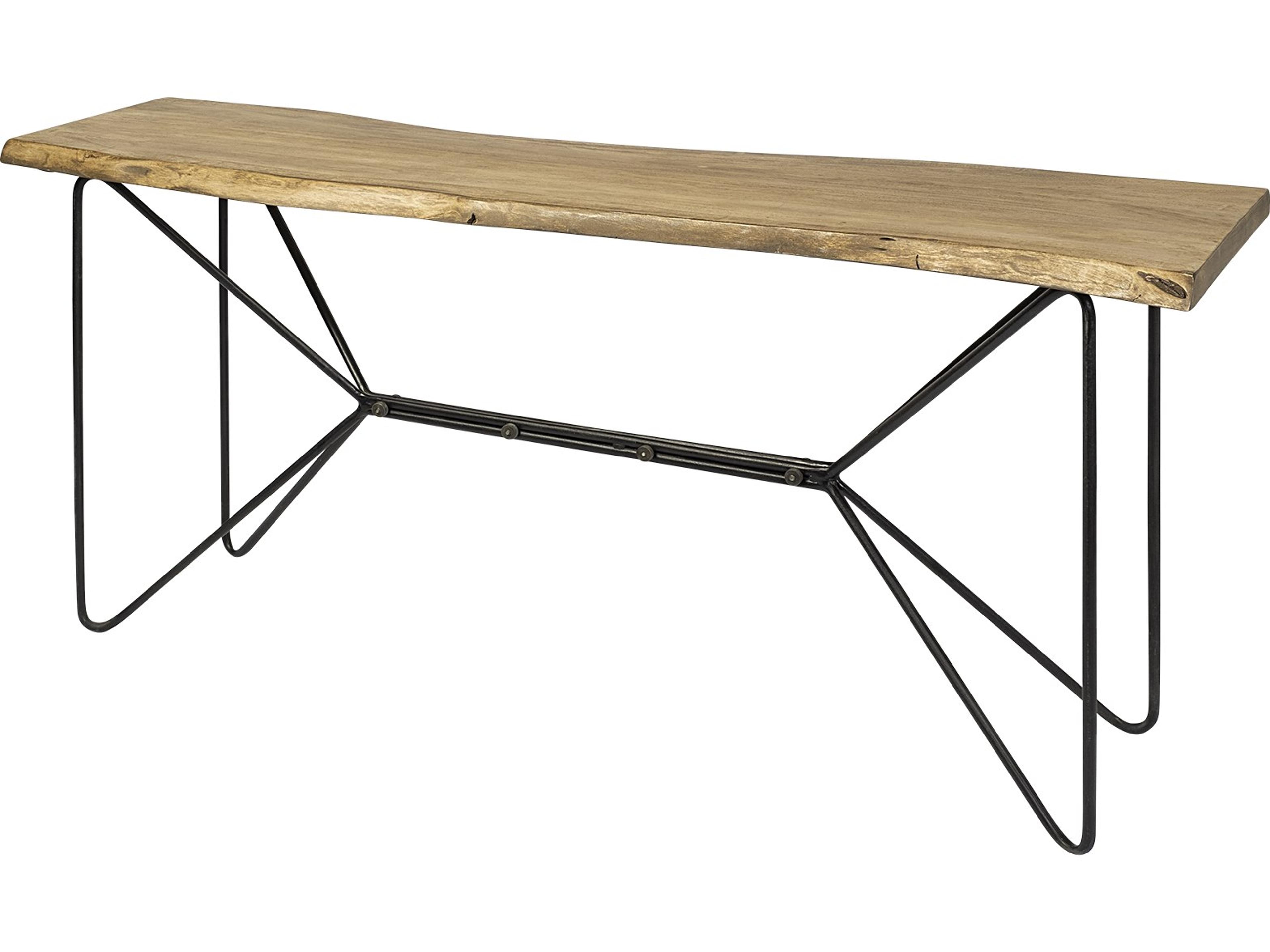 Papillion I 66L x 16W Blonde Wood and Iron Console Table
