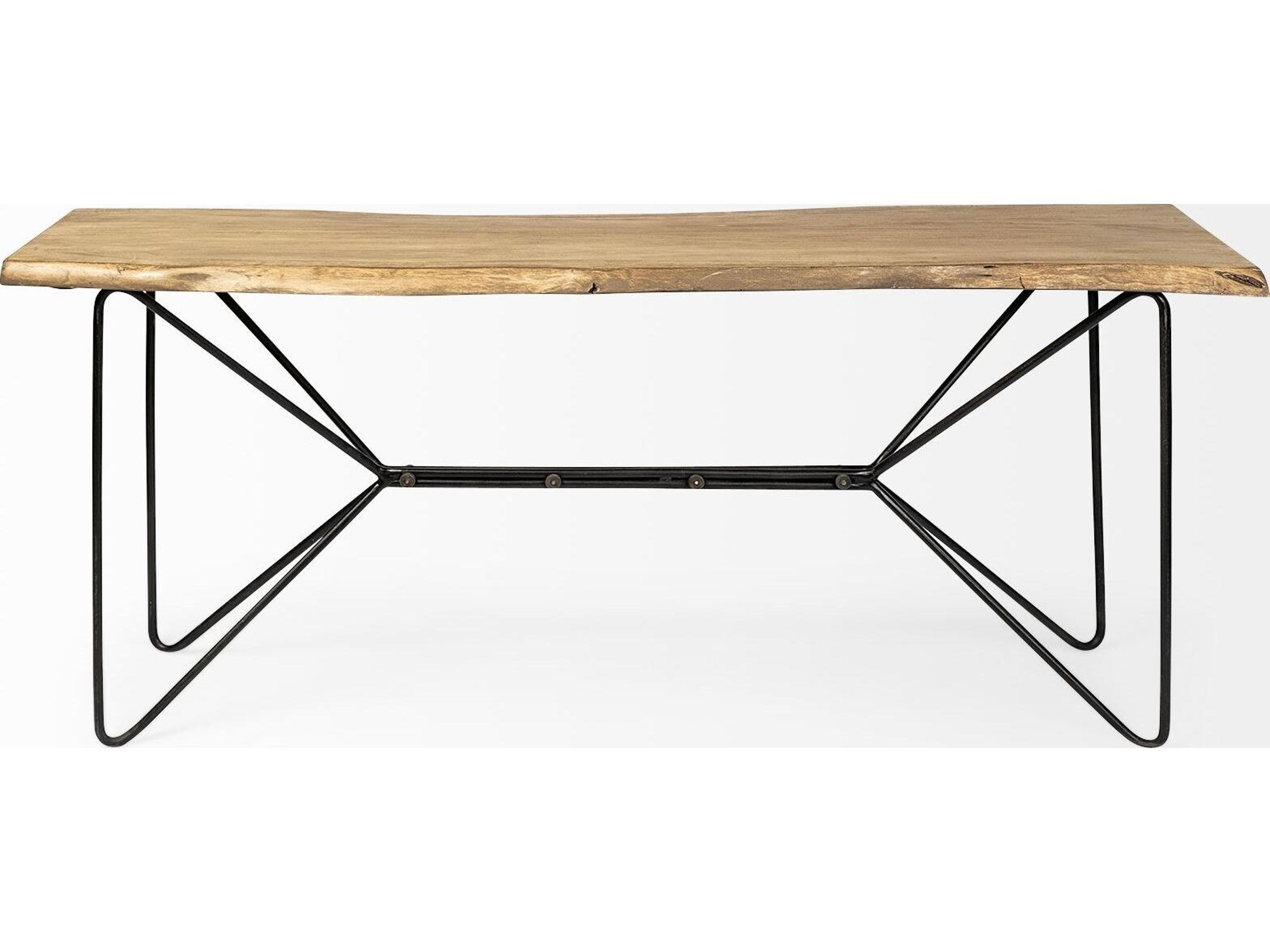 Mercana Papillion I 66L x 16W Blonde Wood and Iron Console Table