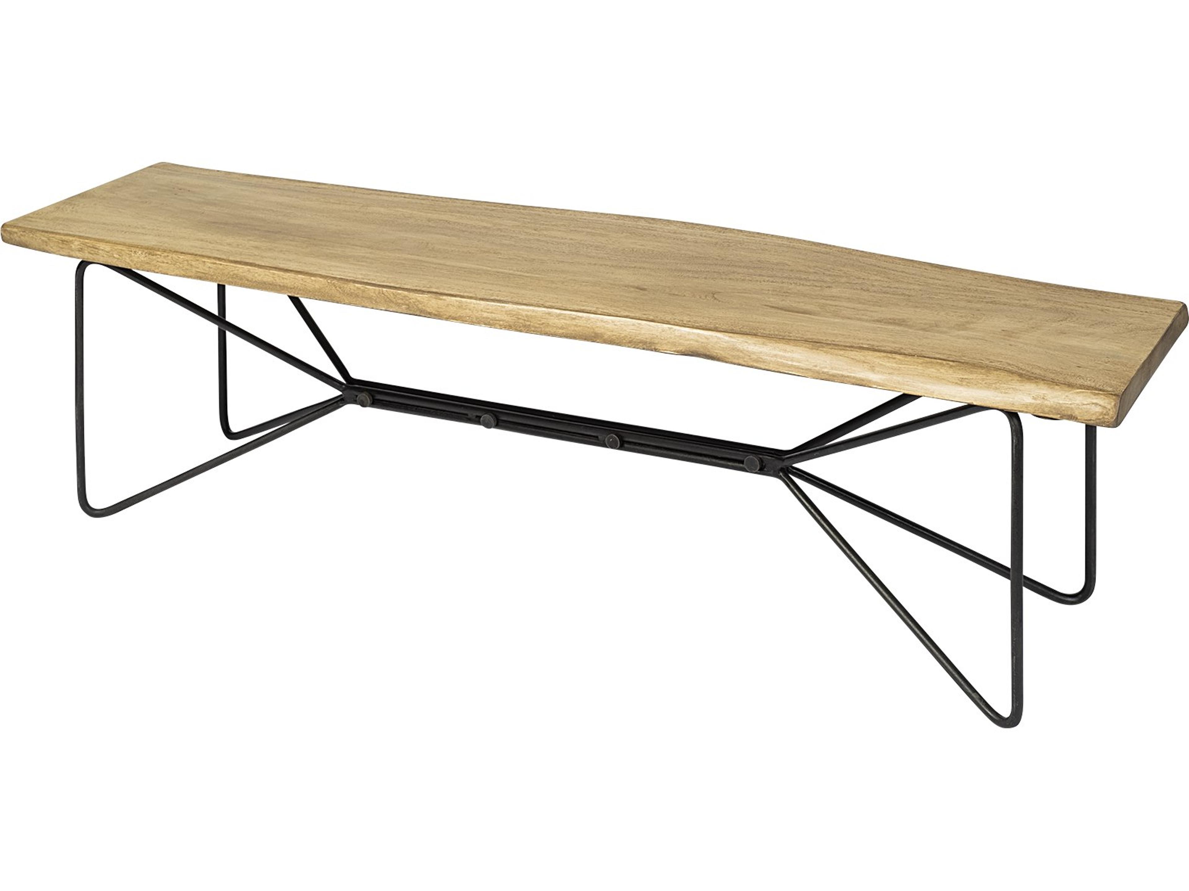 Papillion III 66L x 16W Blonde Wood And Iron Dining Bench