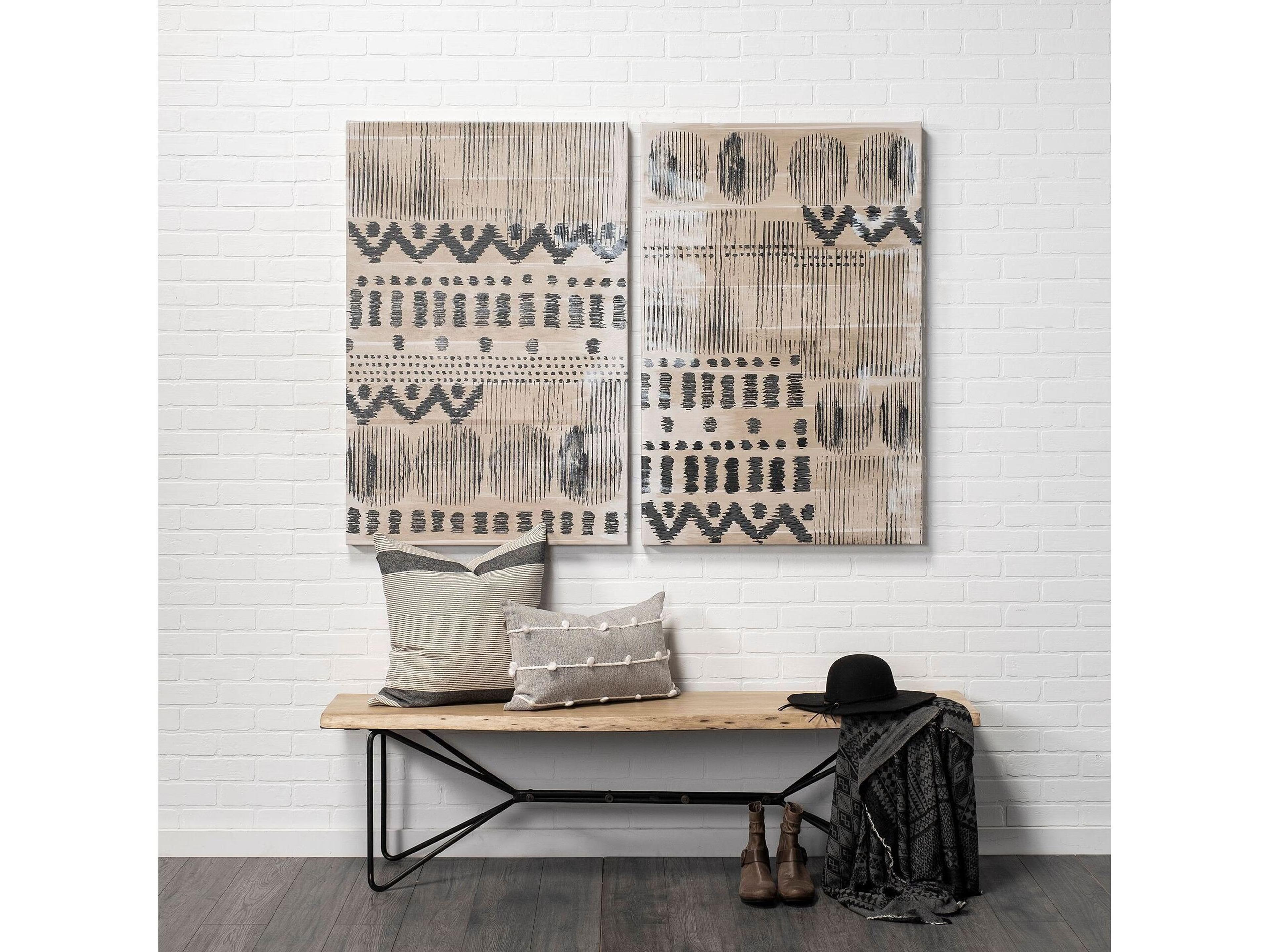 Mercana Papillion III 66L x 16W Blonde Wood And Iron Dining Bench