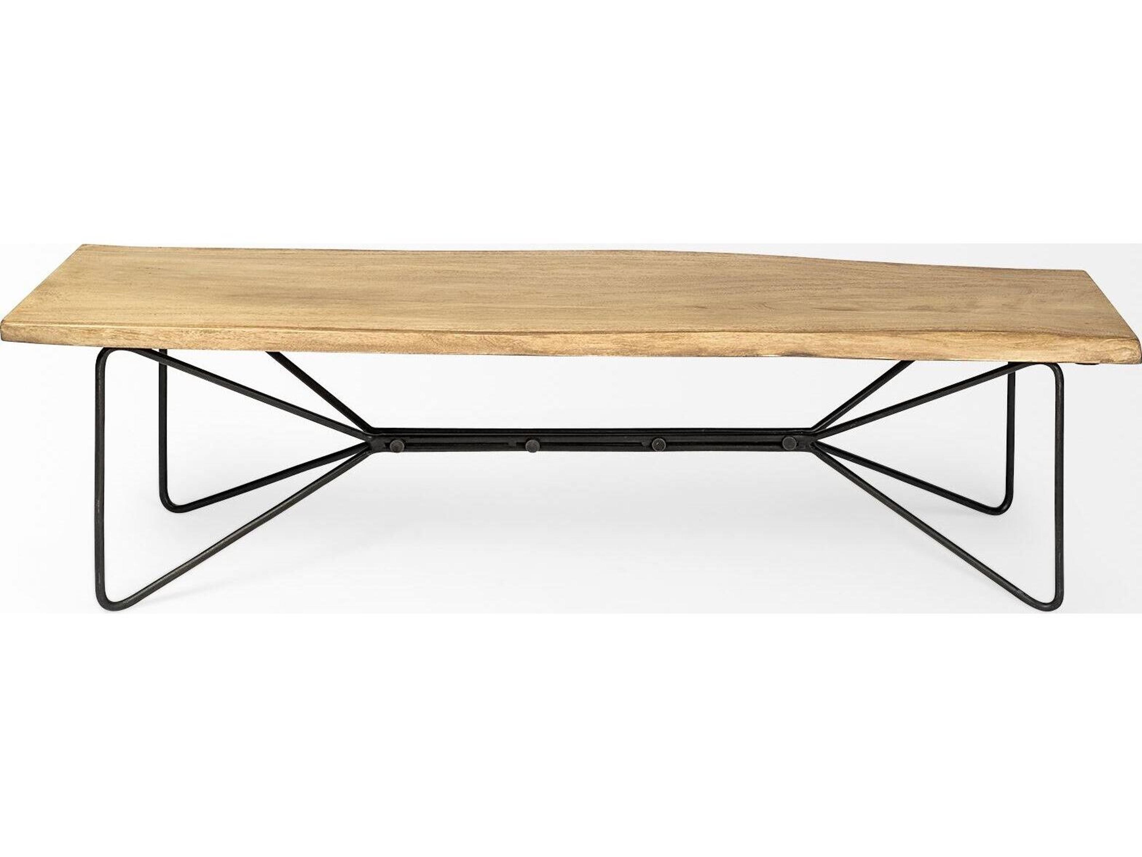 Mercana Papillion III 66L x 16W Blonde Wood And Iron Dining Bench