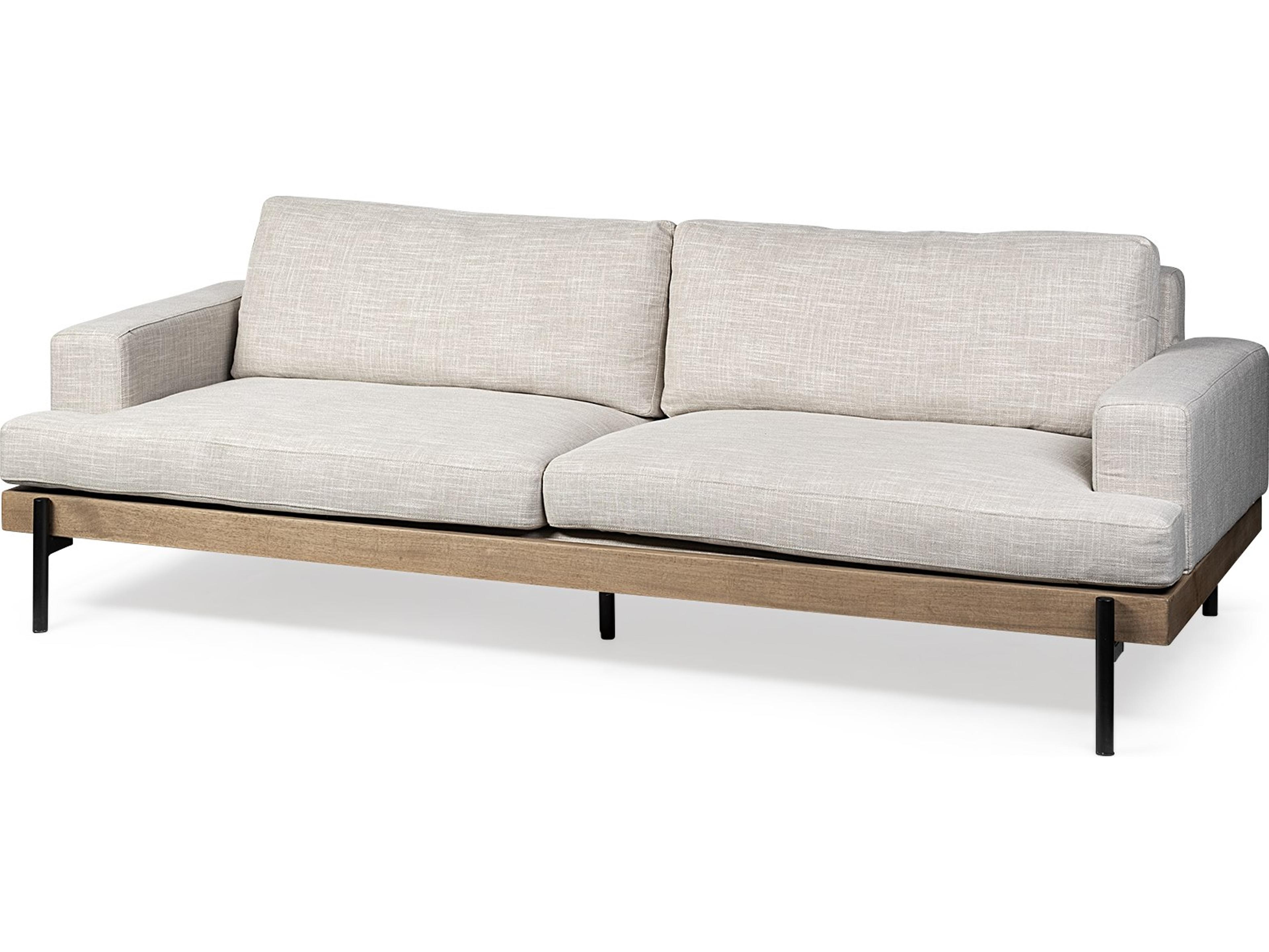 Colburne II 95" Beige Upholstered Three Seater Sofa