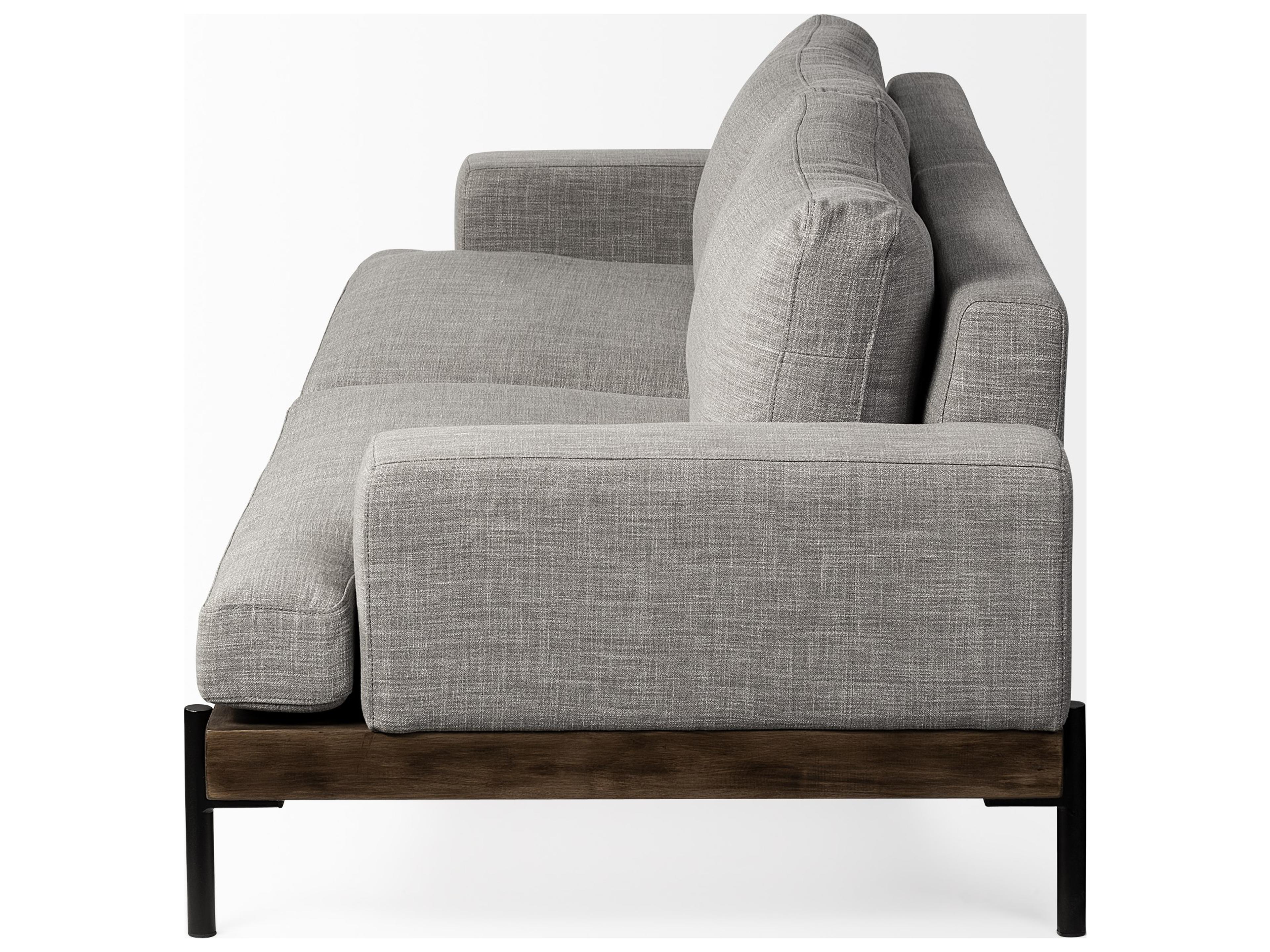 Mercana Colburne II 95" Gray Upholstered Three Seater Sofa