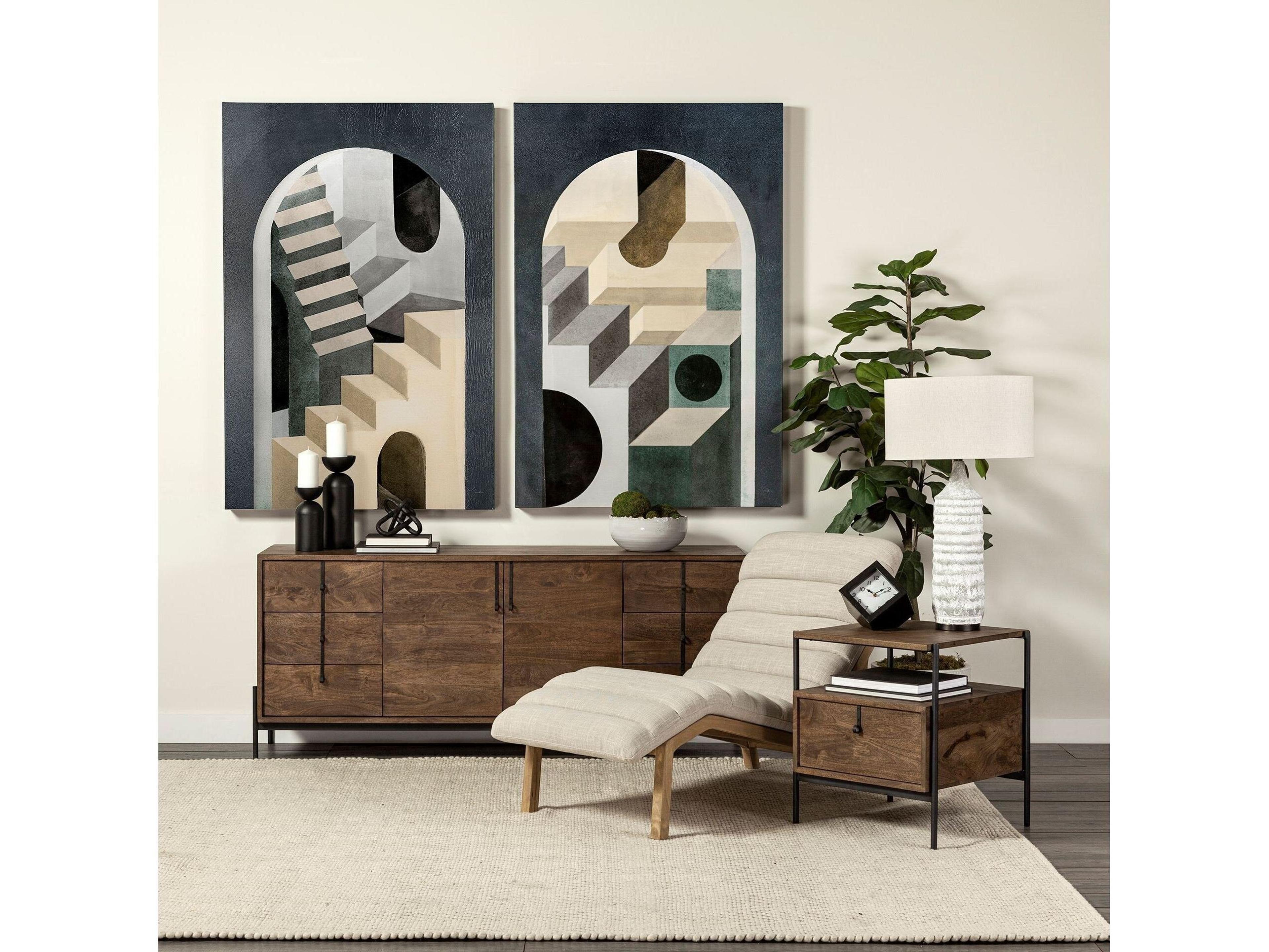 Mercana Pierre Beige Fabric Upholstered Armless Chaise Lounge Chair