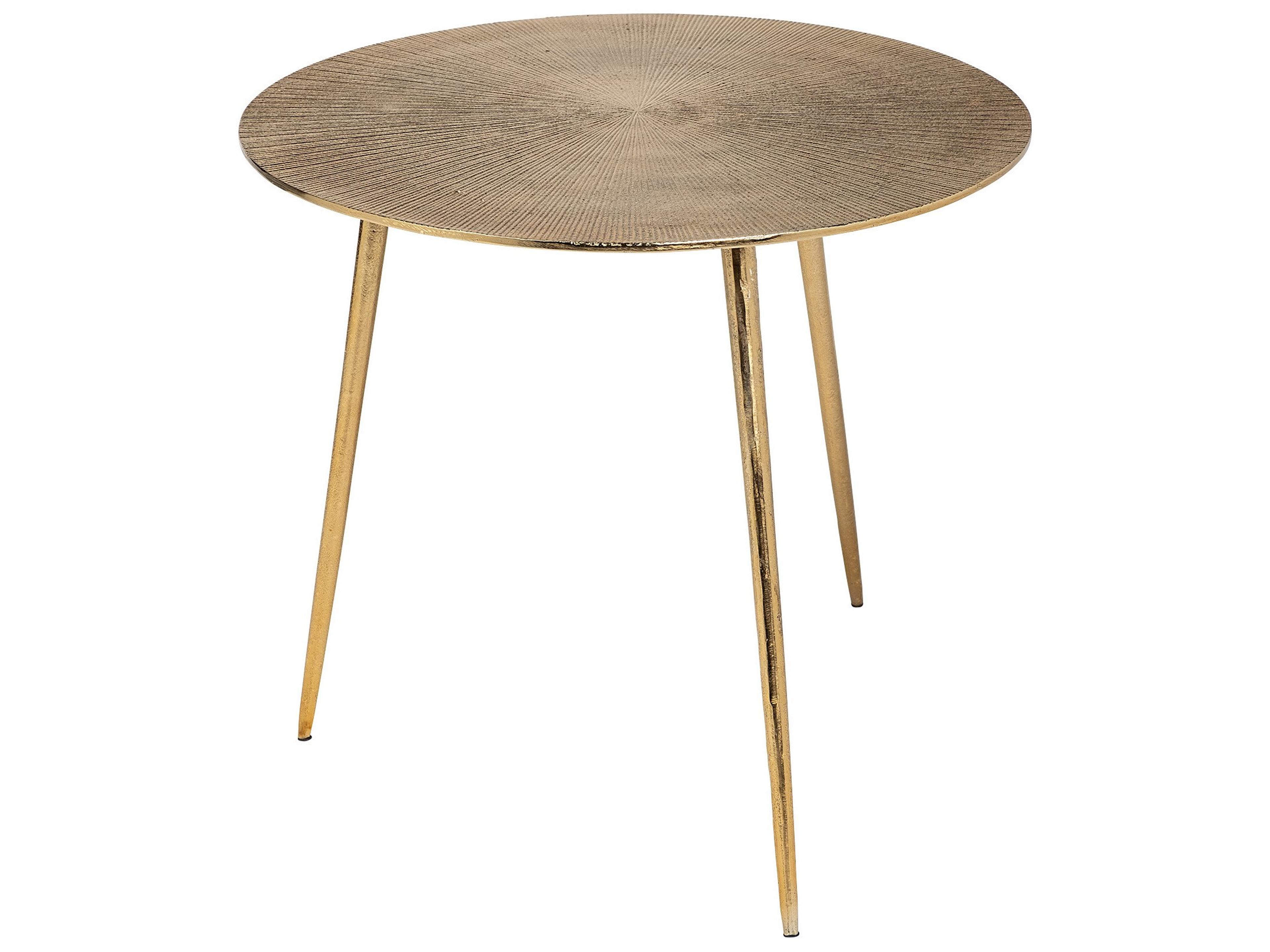 Reva I (Large) 24L x 24W Gold Round Top Cast Aluminum Accent Table
