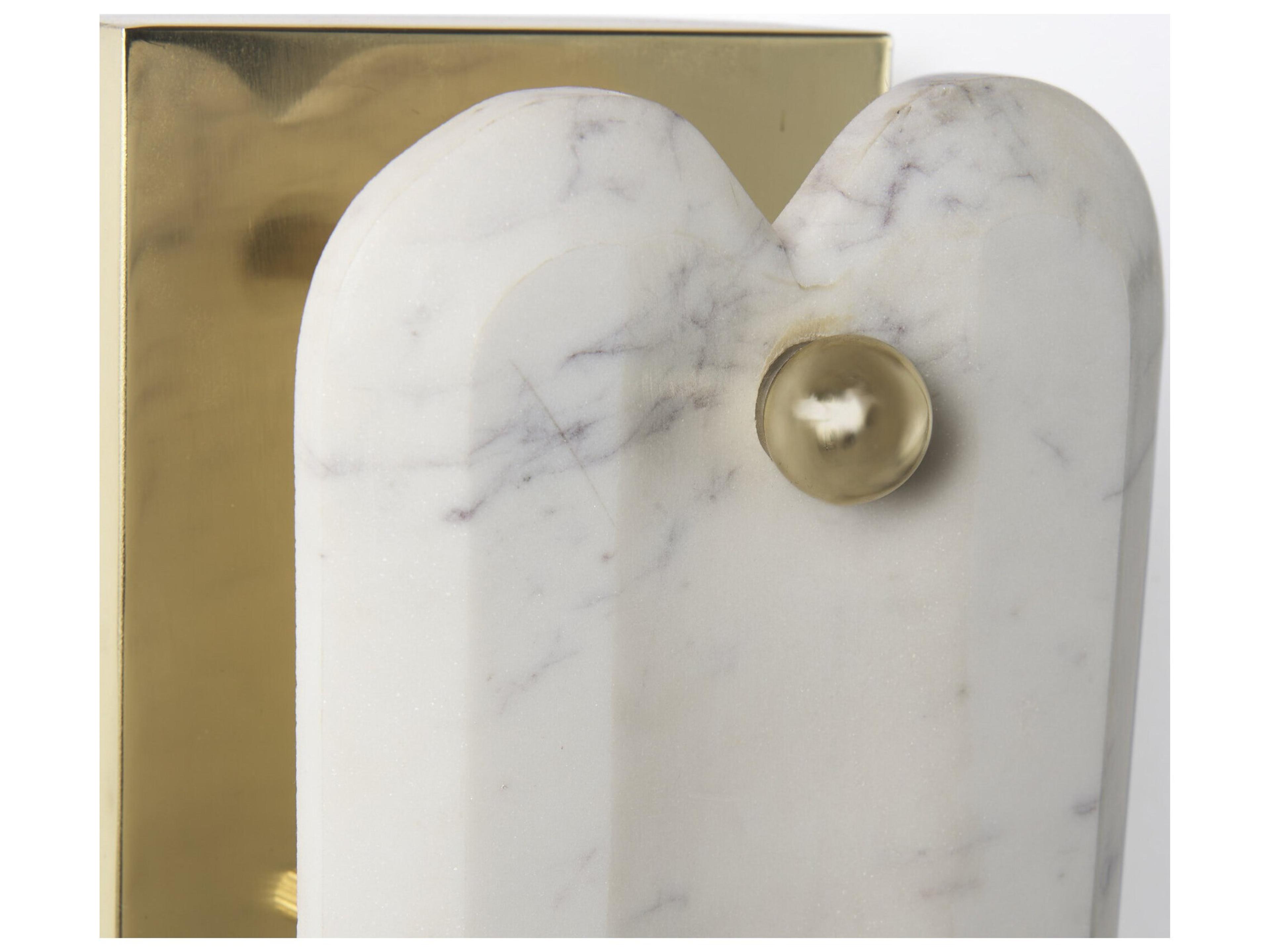 Mercana Stein 5L x 6W Gold W/ White Marble Shade Wall Sconce