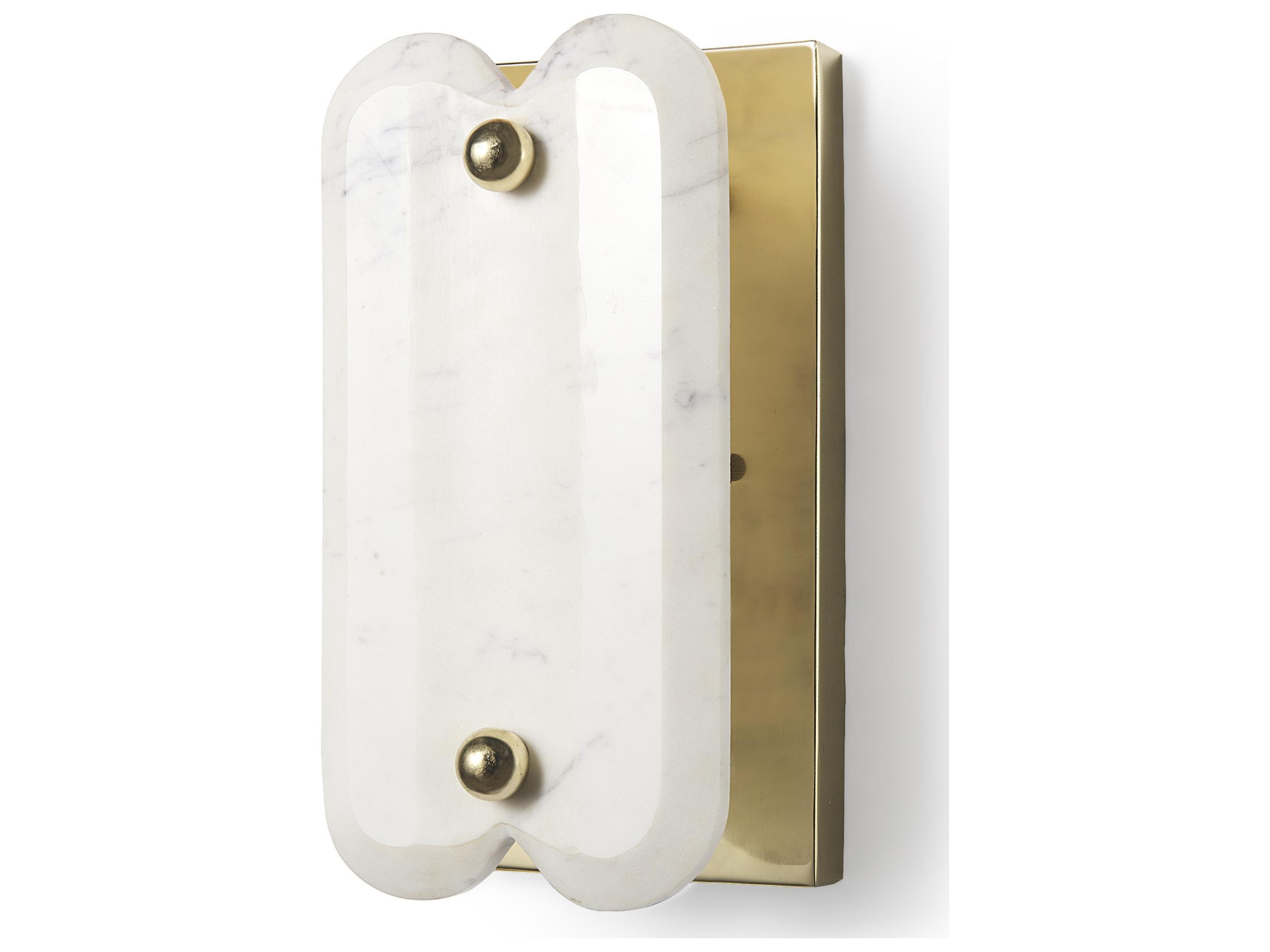 Mercana Stein 5L x 6W Gold W/ White Marble Shade Wall Sconce