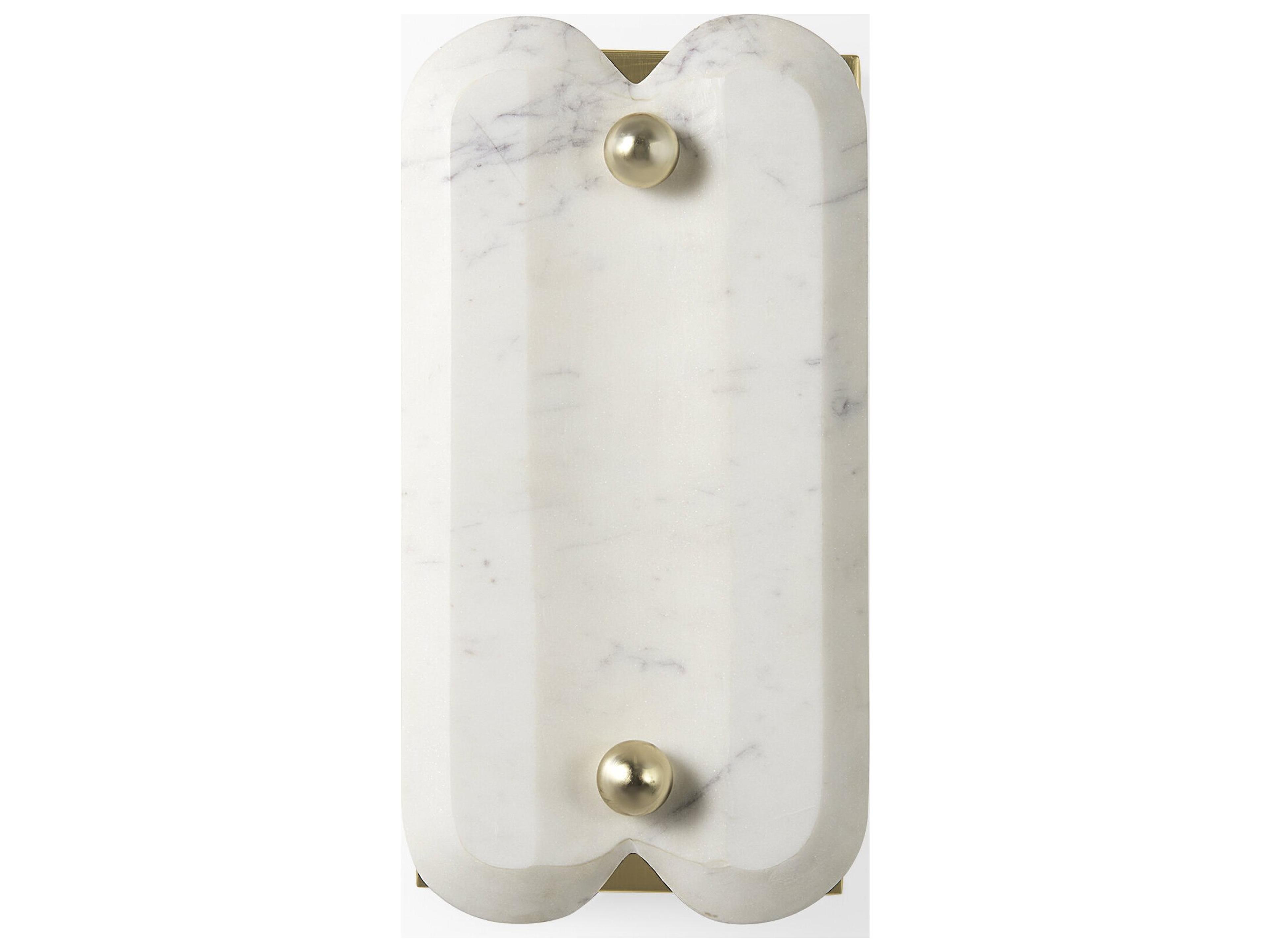 Mercana Stein 5L x 6W Gold W/ White Marble Shade Wall Sconce