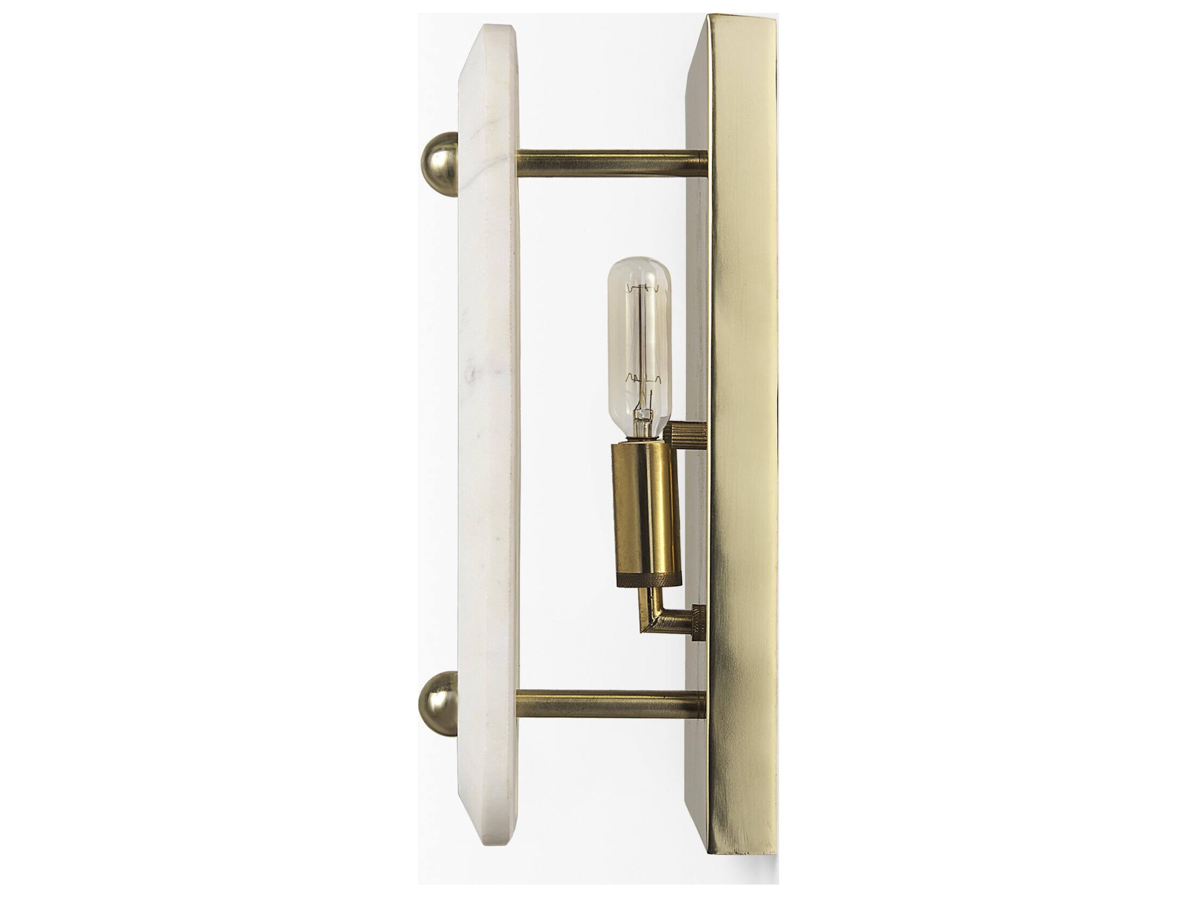Mercana Stein 5L x 6W Gold W/ White Marble Shade Wall Sconce