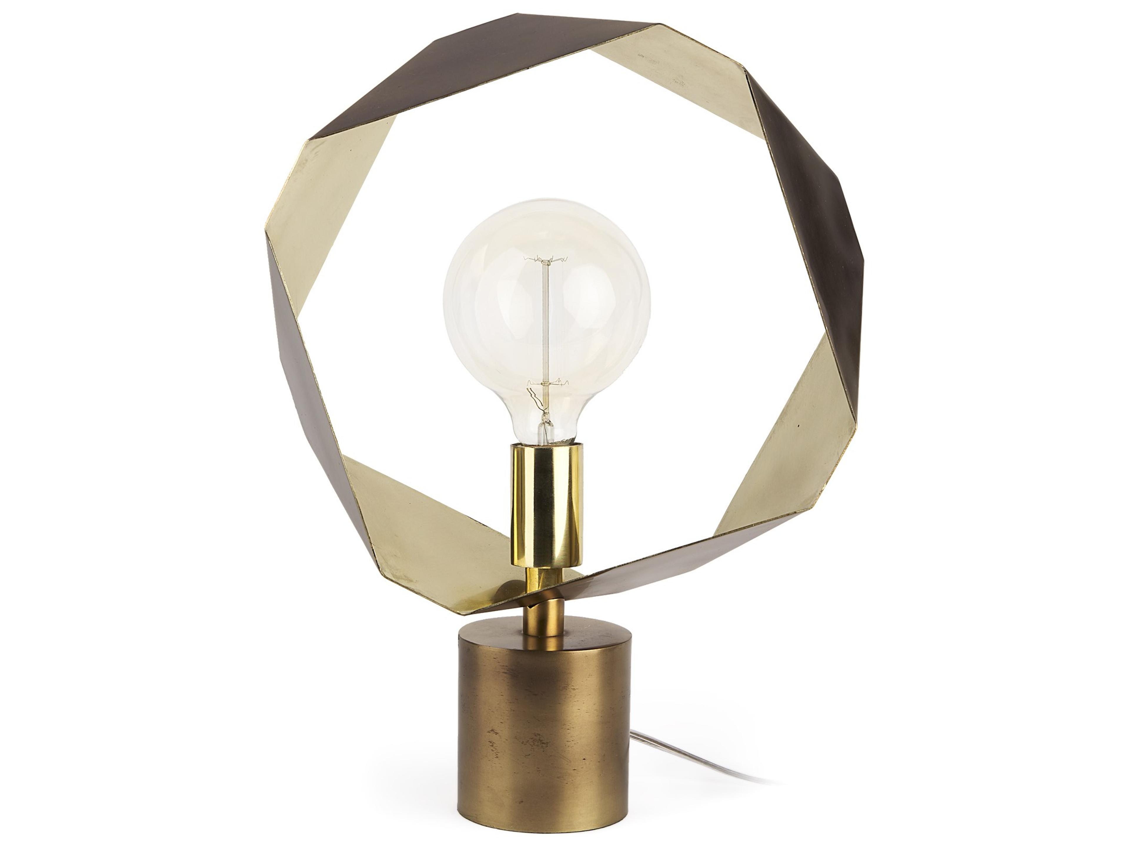 Mercana Shamir 15L x 15W Gold Geometric Metal Table Lamp