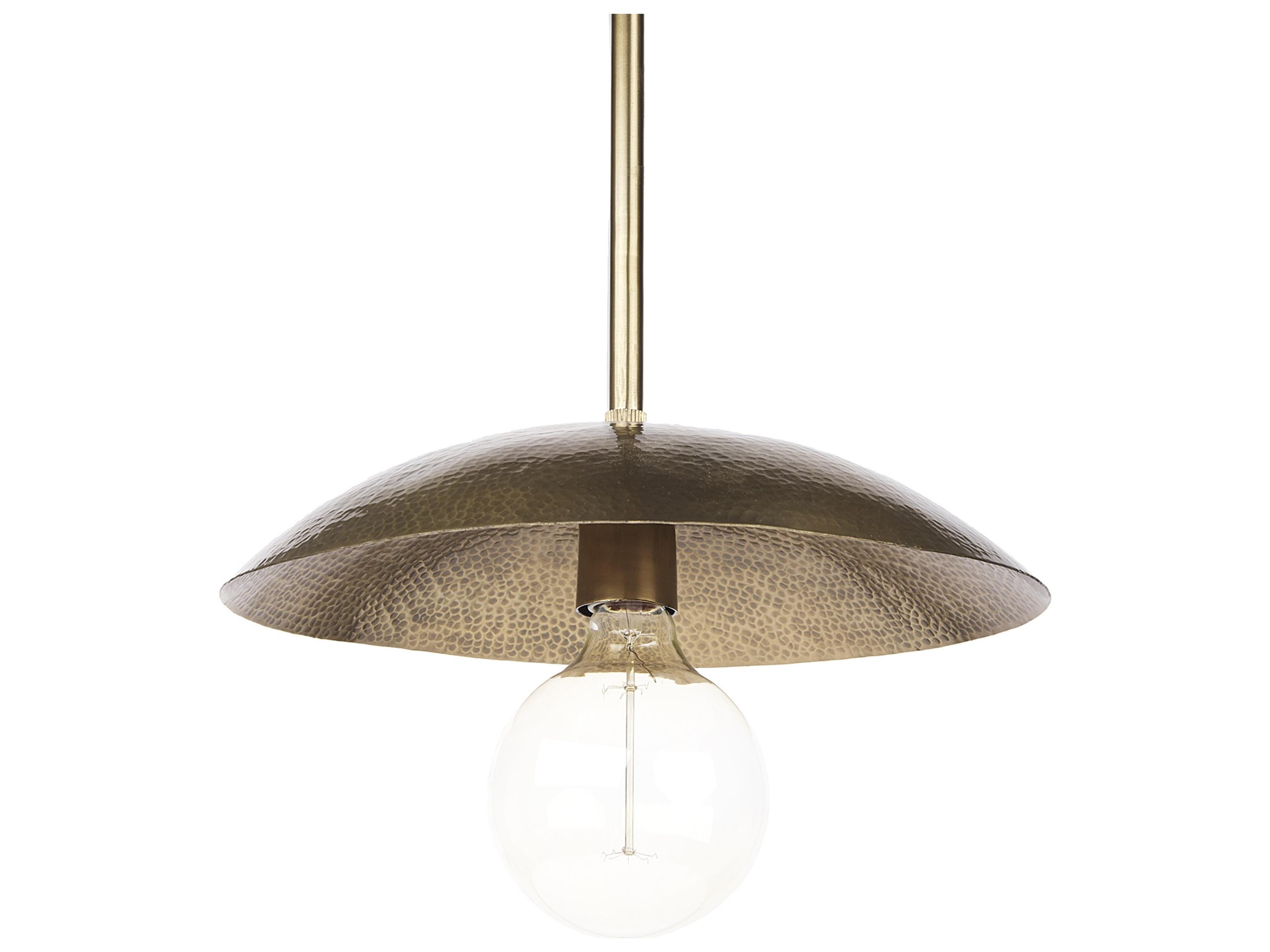 Mercana Garnet 13L x 13W Gold Hammered Metal Pendant Light