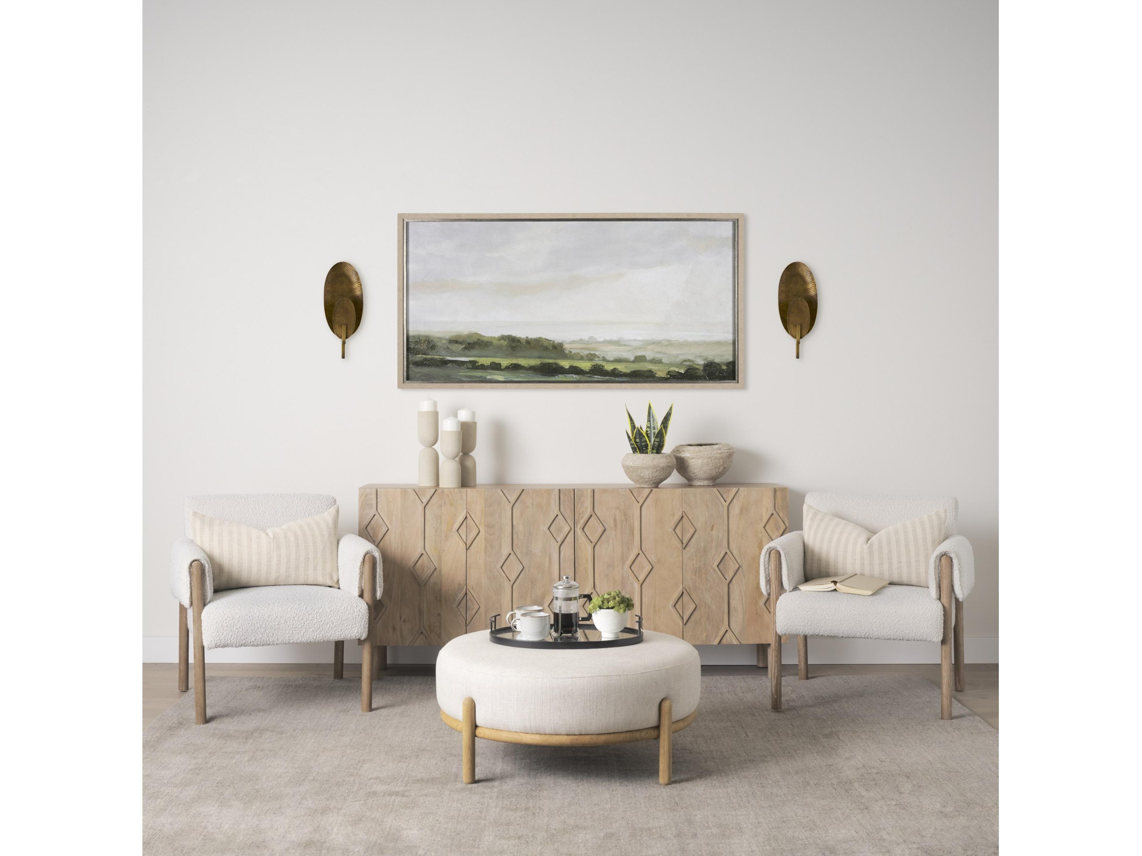 Mercana Clarence 7.0L x 5.3W x 17.0H Metal Hammered Gold Round Wall Sconce