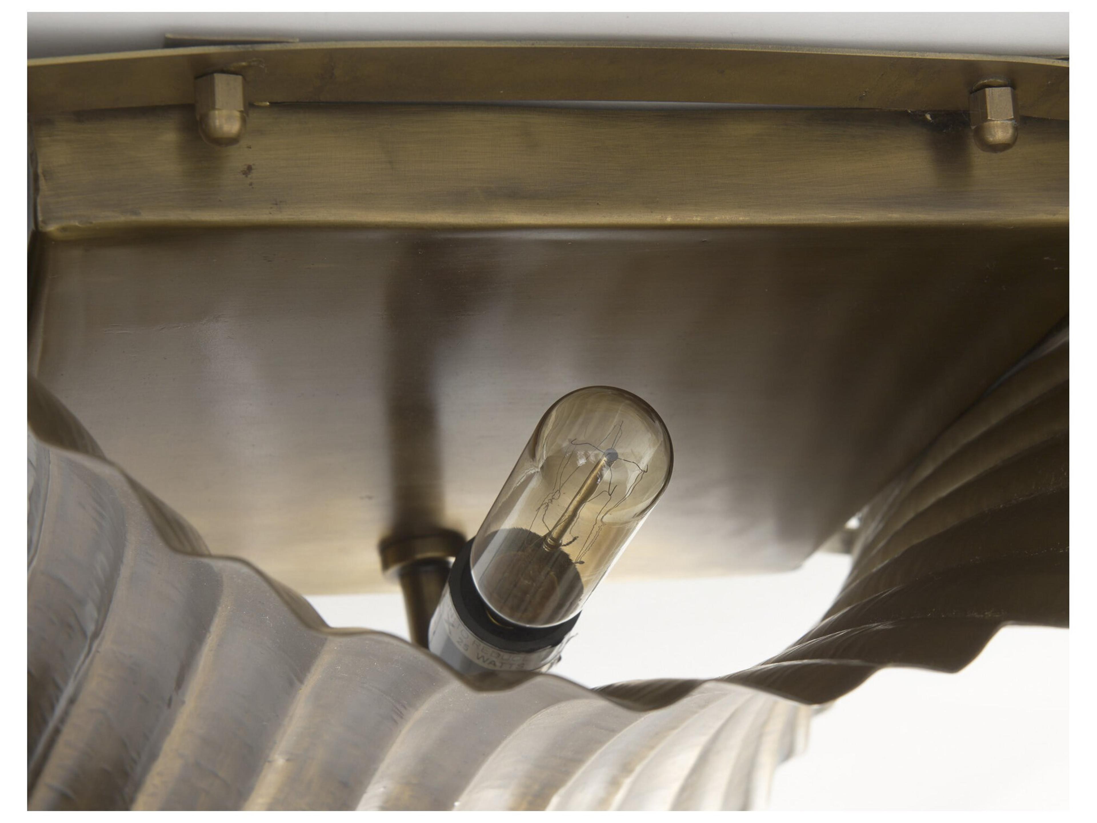 Mercana Letitia 10.5L x 5.5W x 11.0H Gold Hammered Metal Fan Wall Sconce