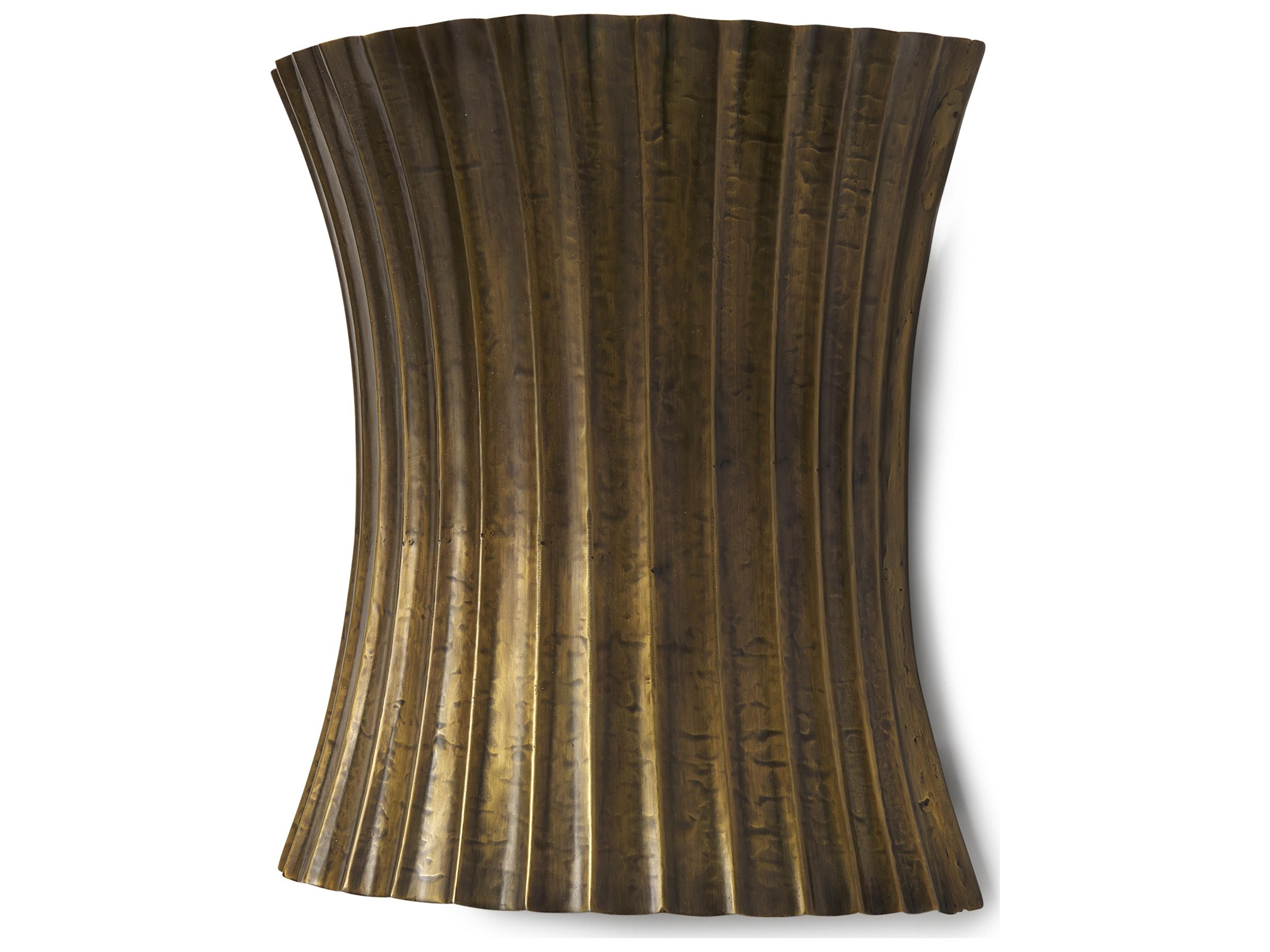 Mercana Letitia 10.5L x 5.5W x 11.0H Gold Hammered Metal Fan Wall Sconce