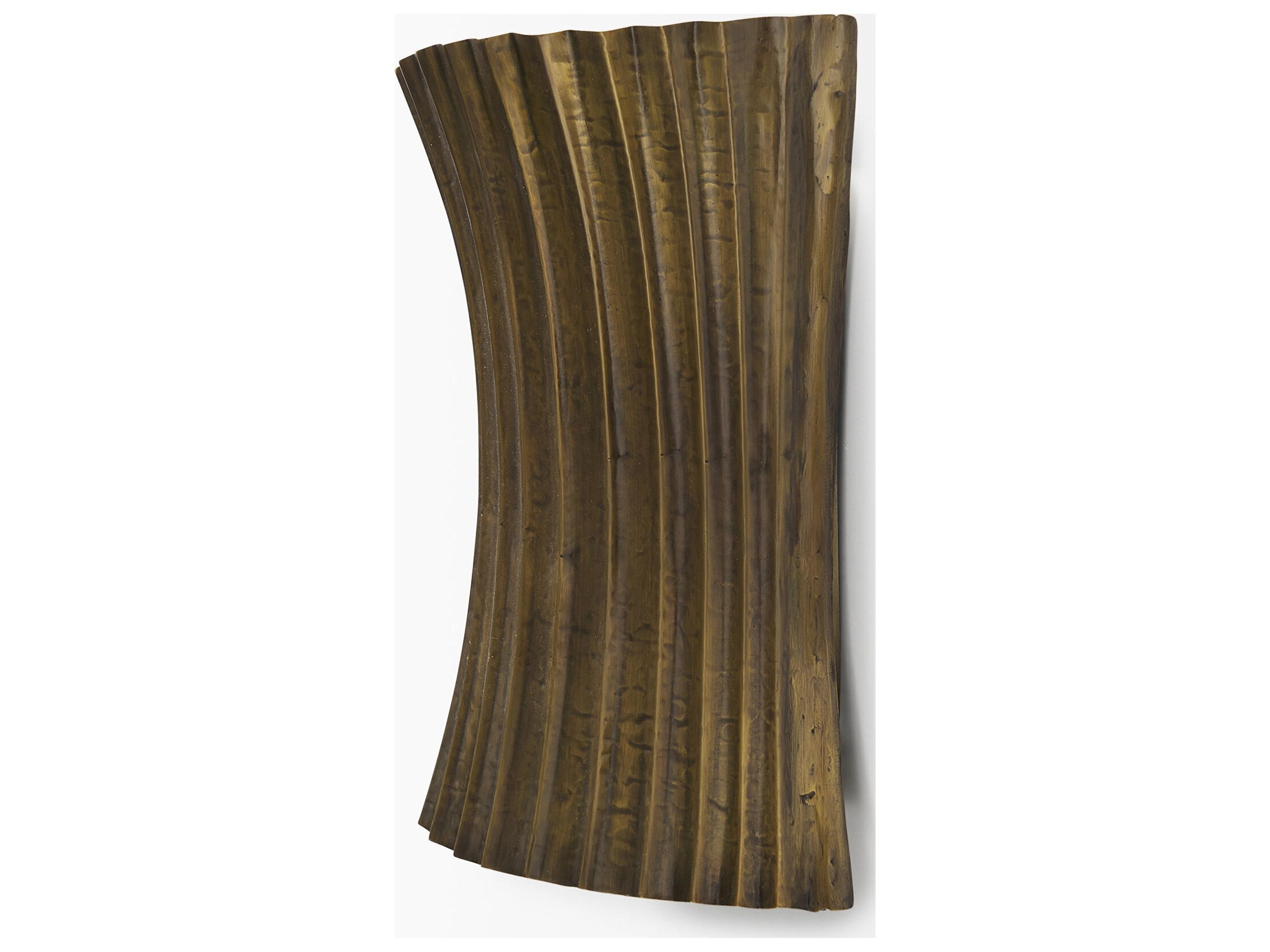 Mercana Letitia 10.5L x 5.5W x 11.0H Gold Hammered Metal Fan Wall Sconce