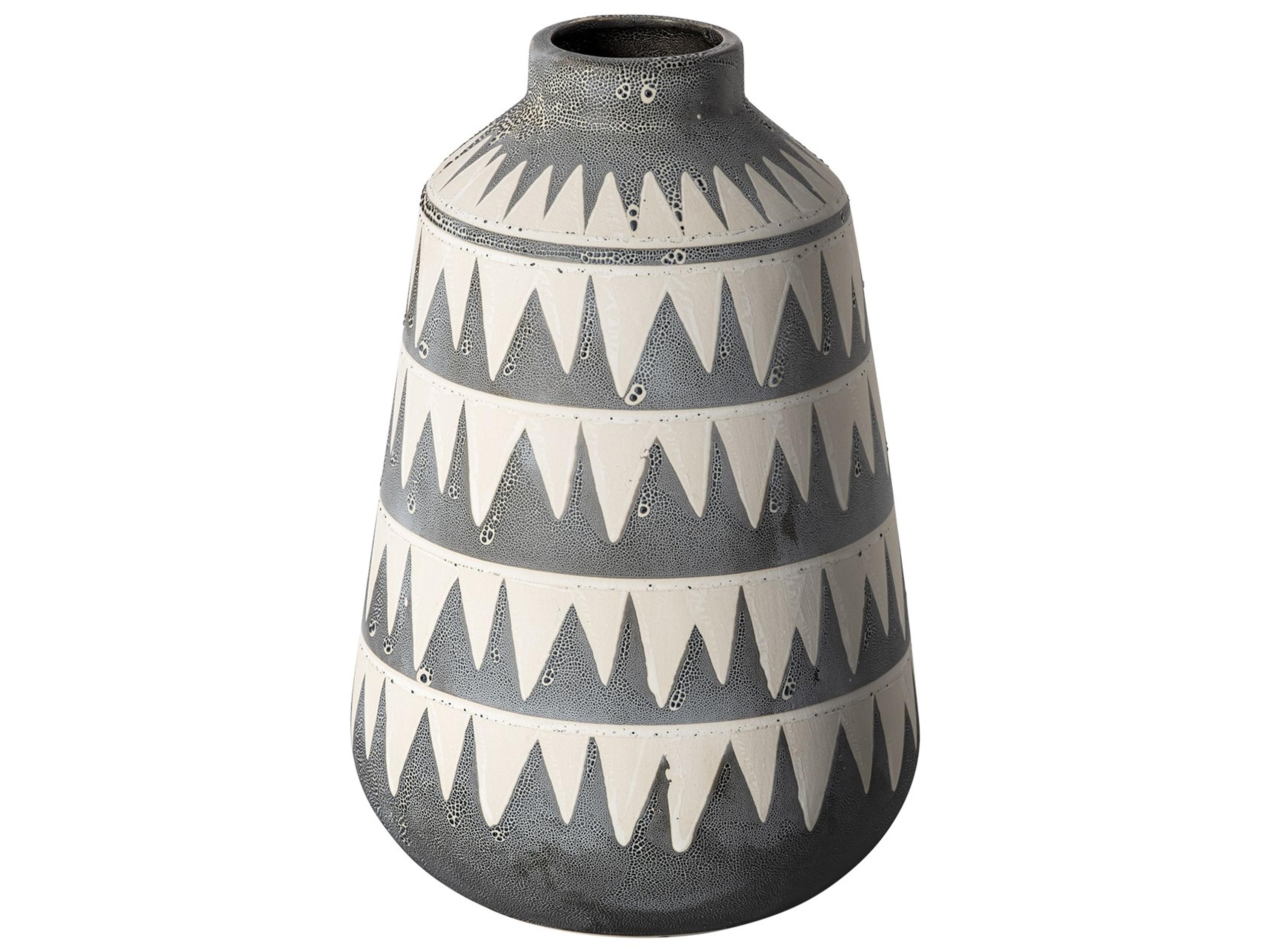 Mercana Delaney Large Gray Patterned Ceramic Vase