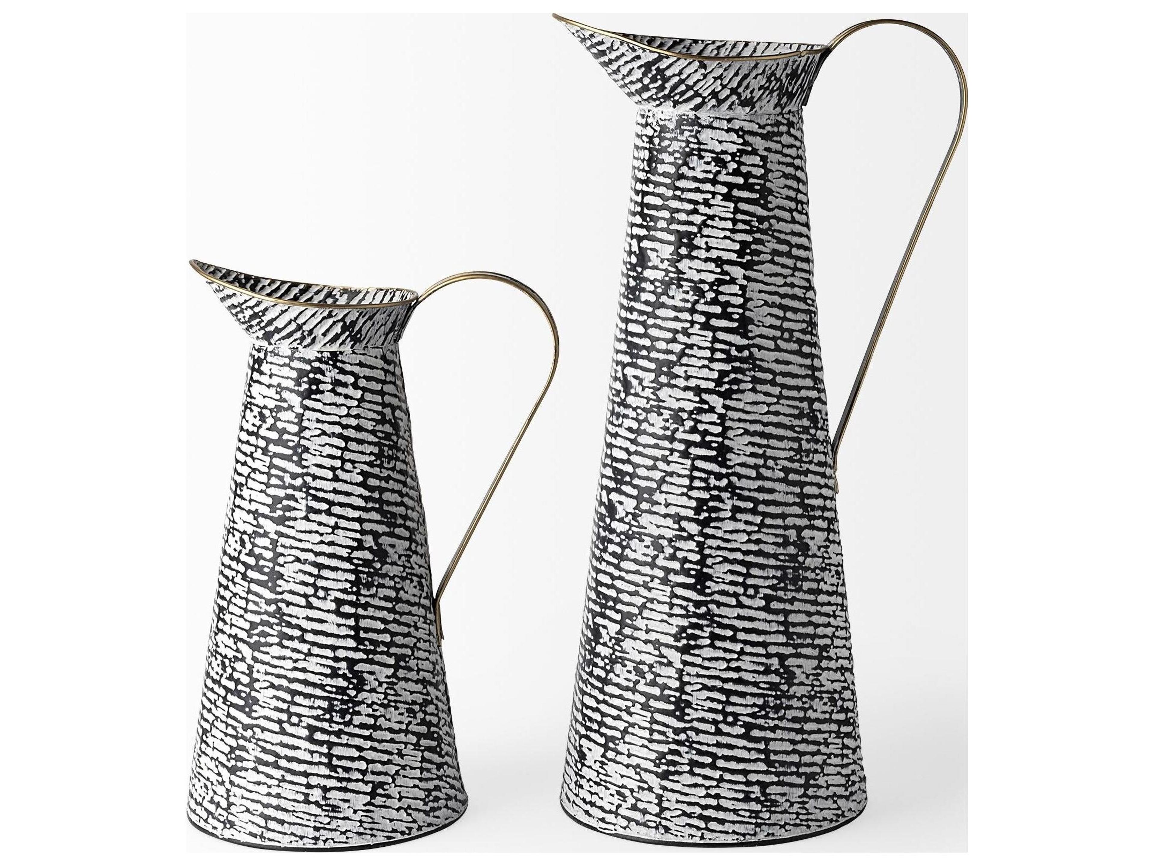 Mercana Colette Small Black/White Patterned Vase