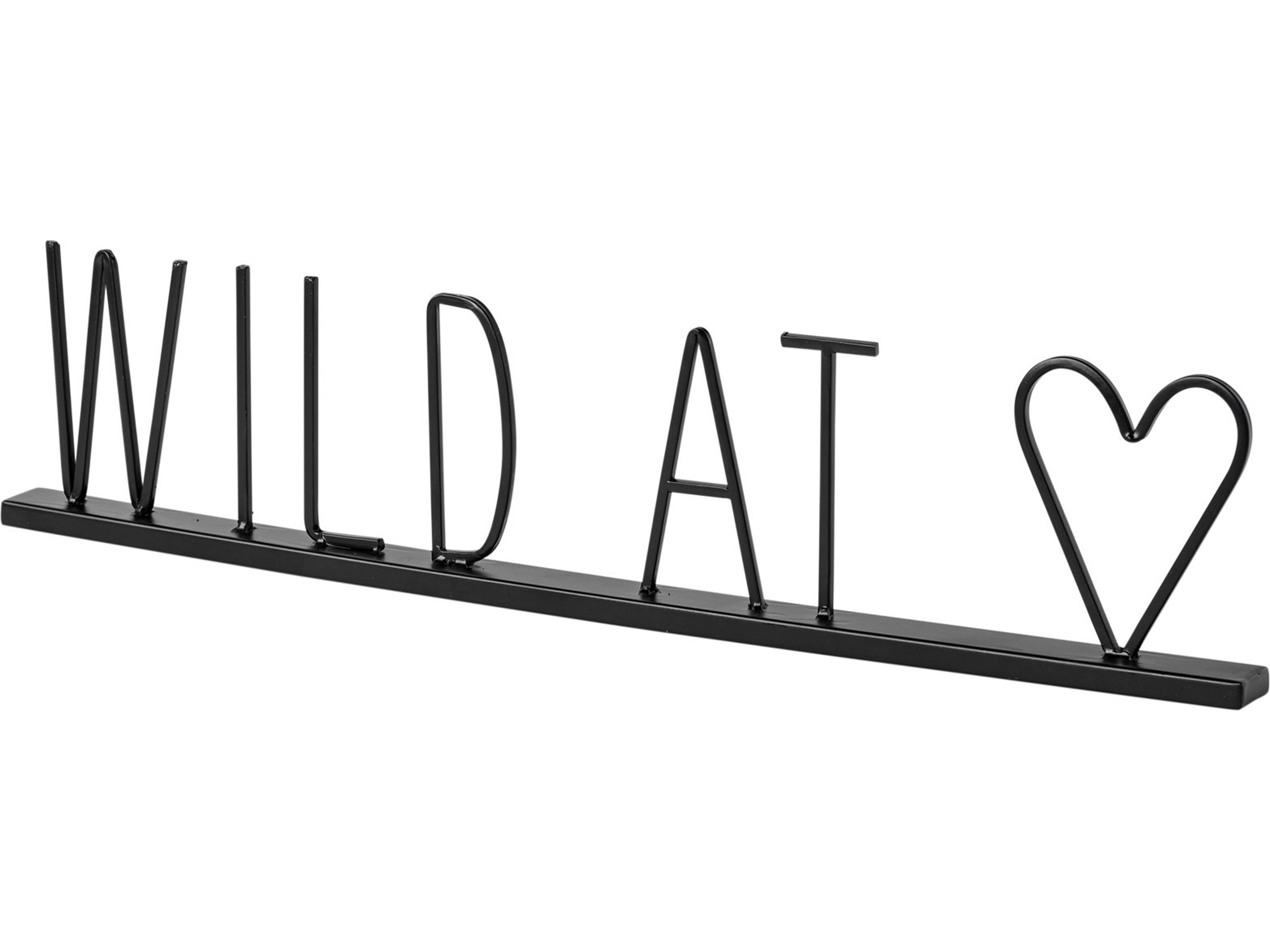 Wild at Heart 24L x 1W Black Metal Sign