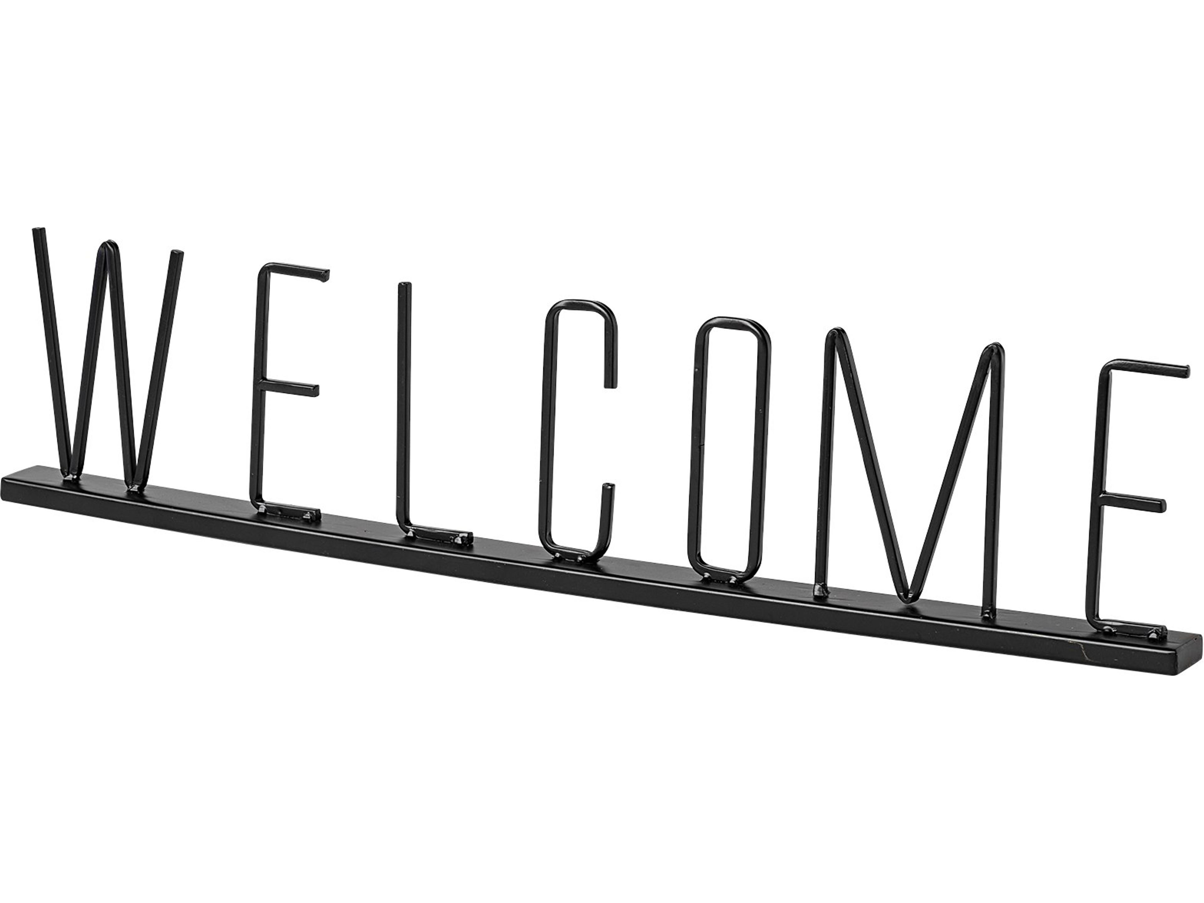 Welcome 24L x 1W Black Metal Sign