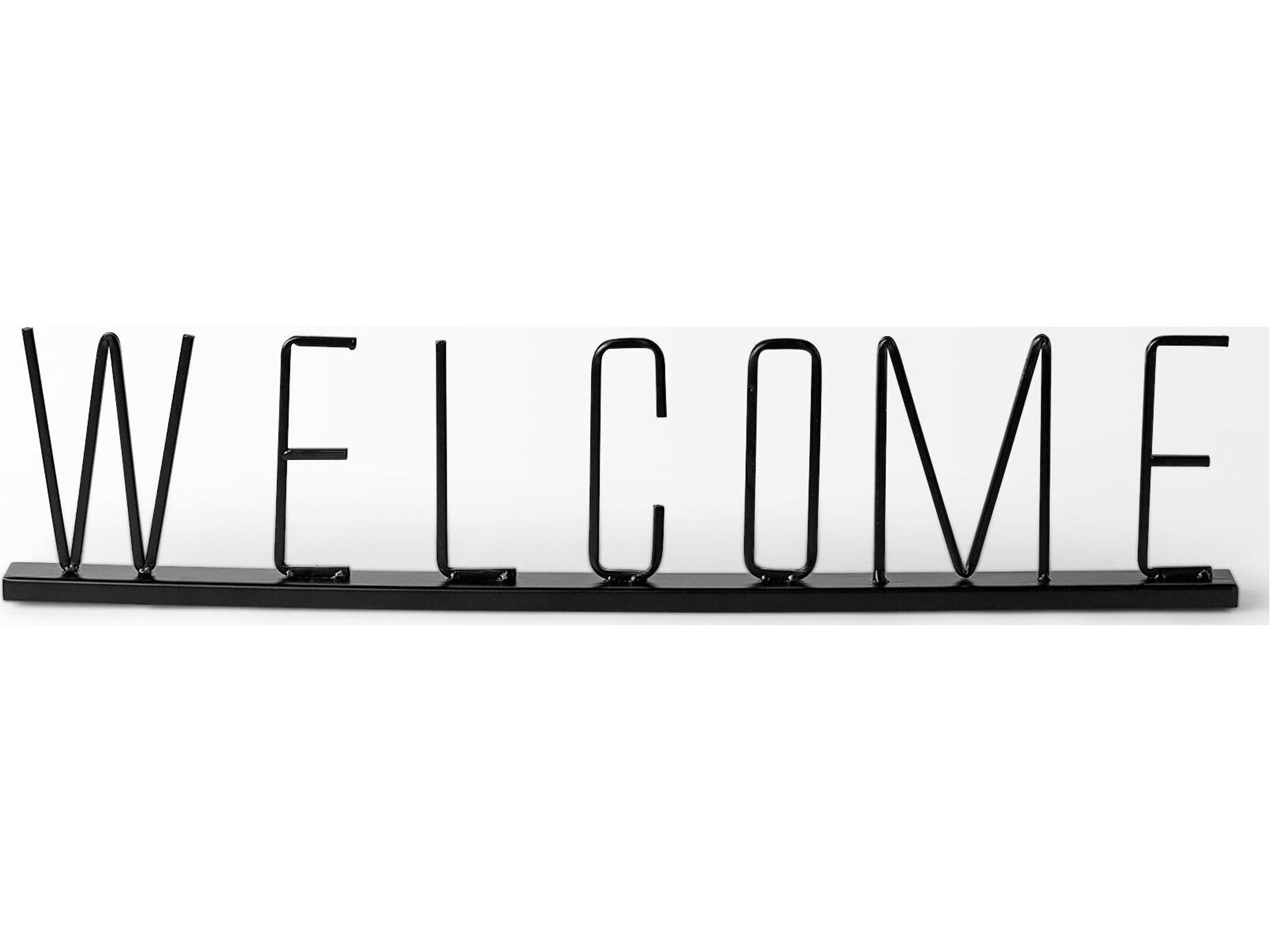 Mercana Welcome 24L x 1W Black Metal Sign