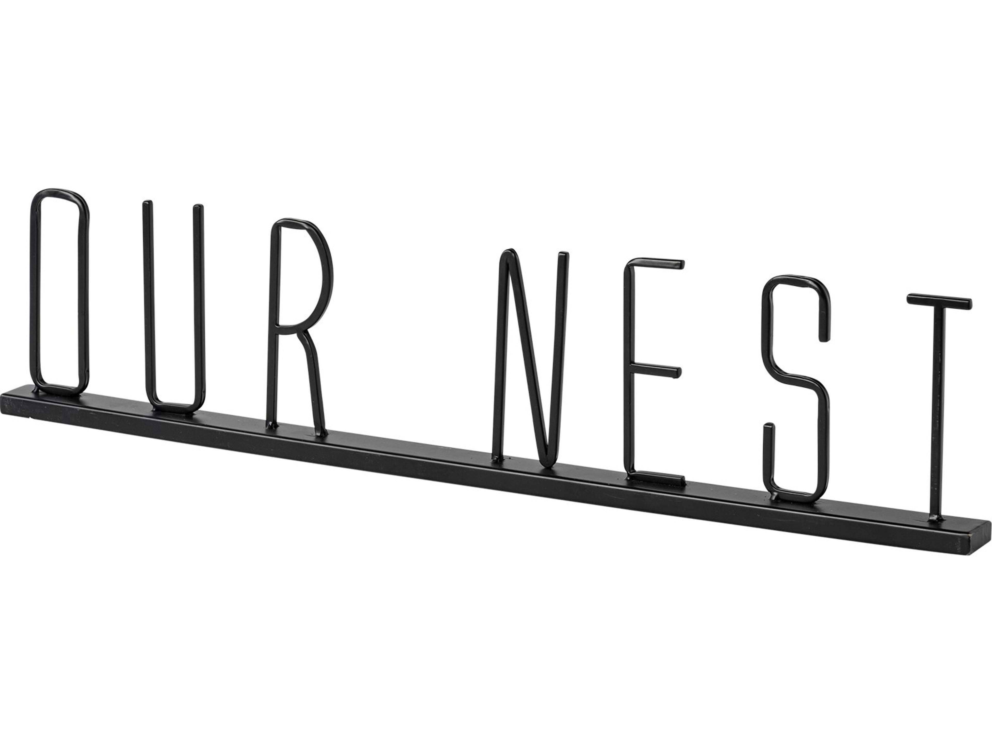 Our Nest 24L x 1W Black Metal Sign