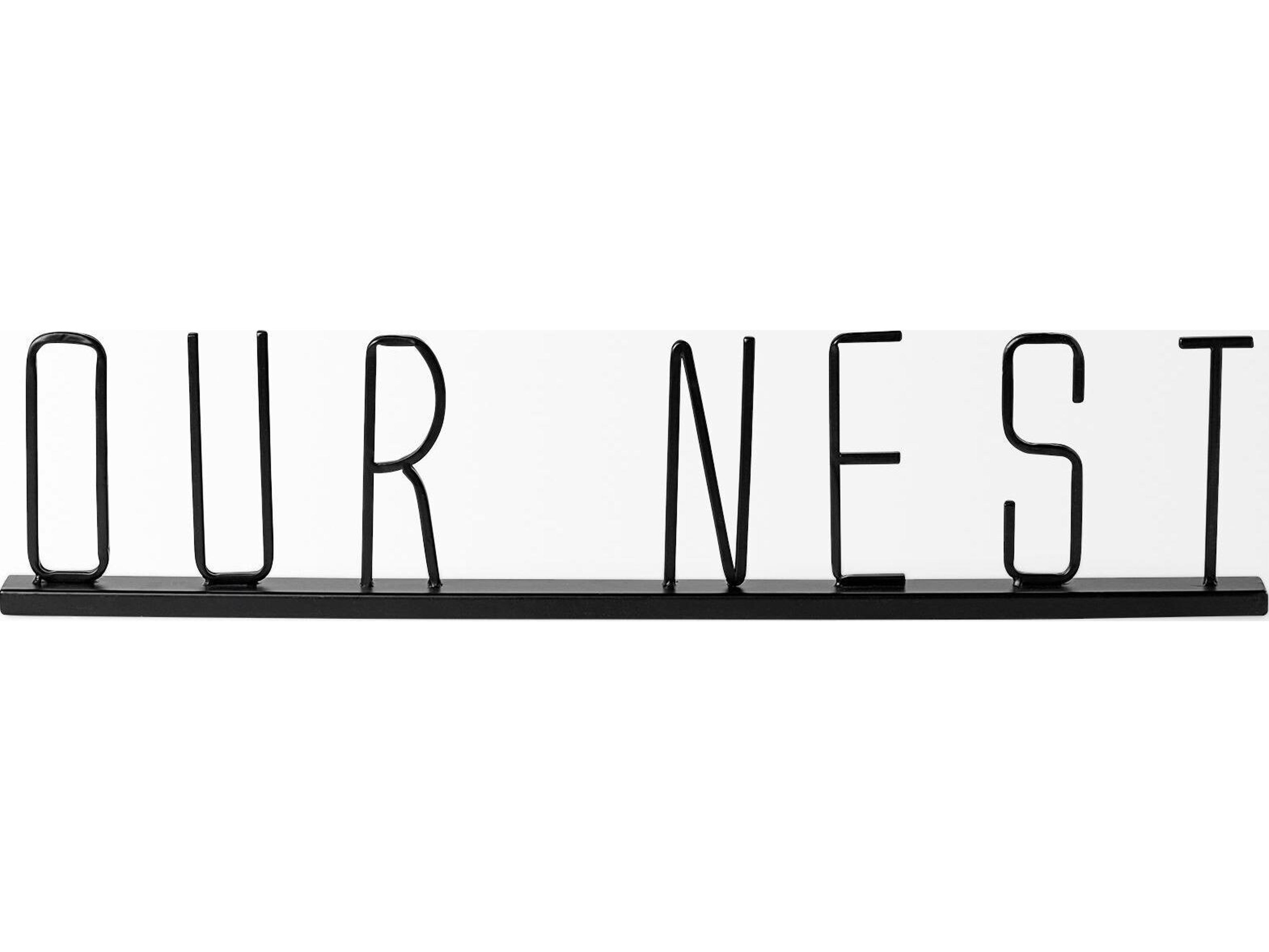 Mercana Our Nest 24L x 1W Black Metal Sign