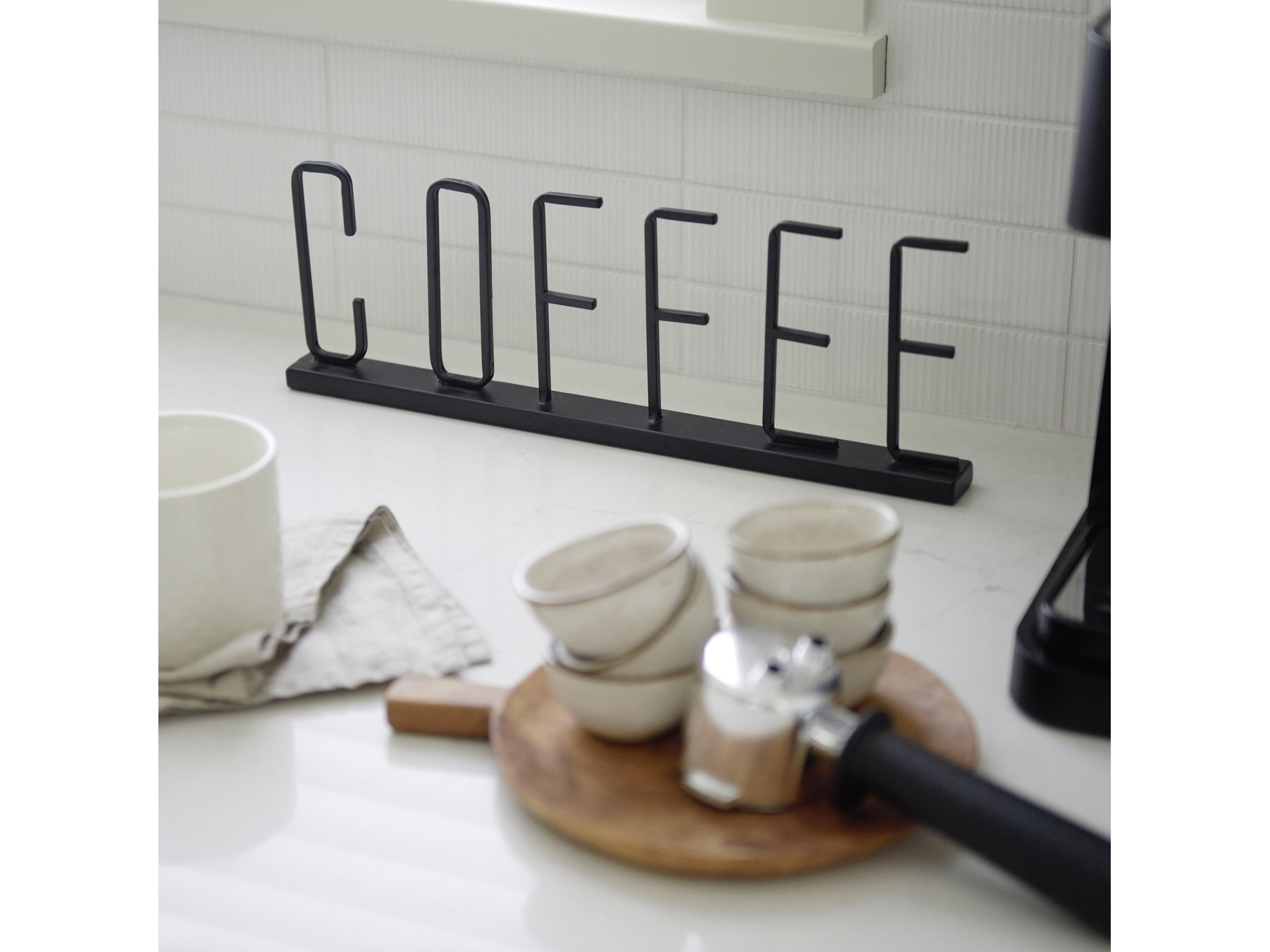 Mercana Coffee 15L x 1W Black Metal Sign