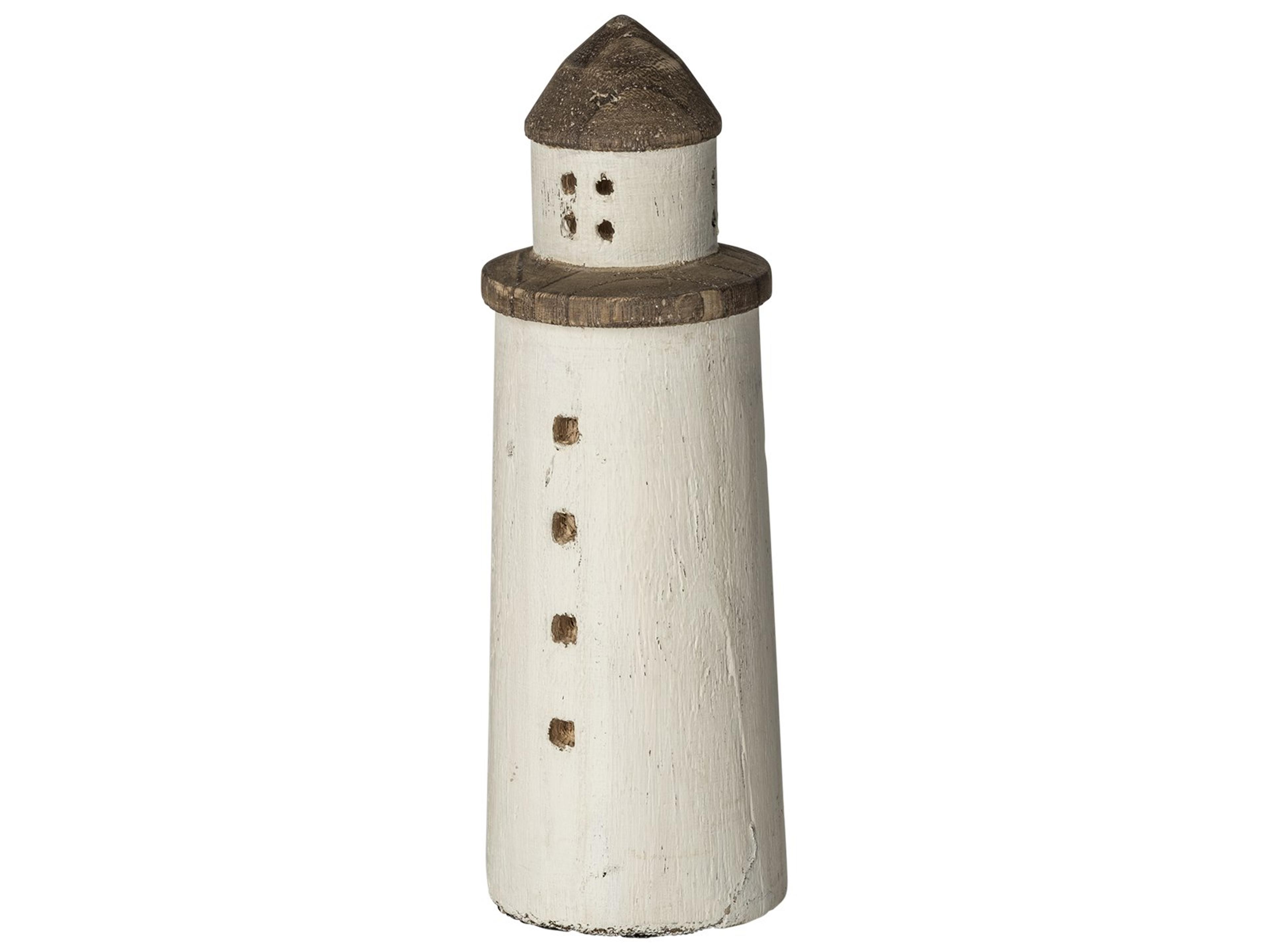 Abner (Small) 3L x 3W White Wooden Coastal Lighthouse